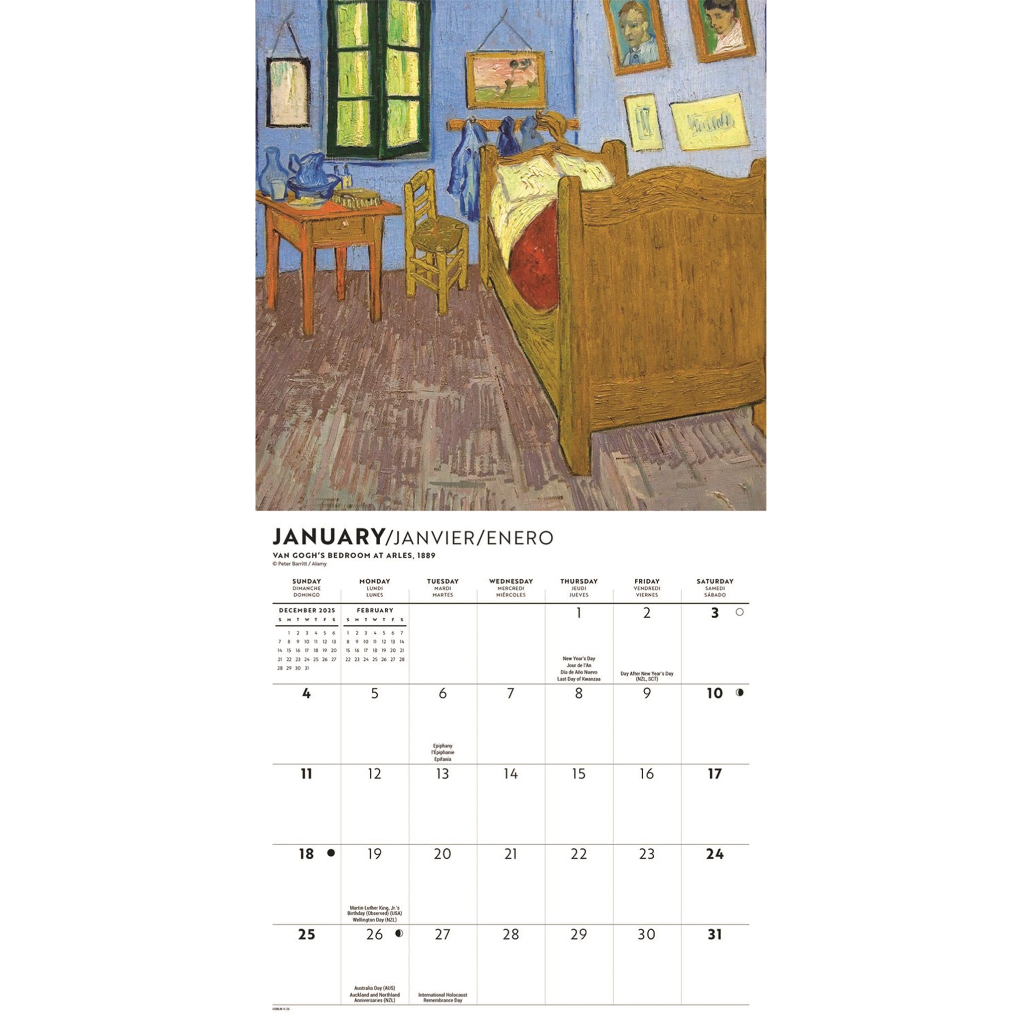 Mini calendrier Van Gogh 2026