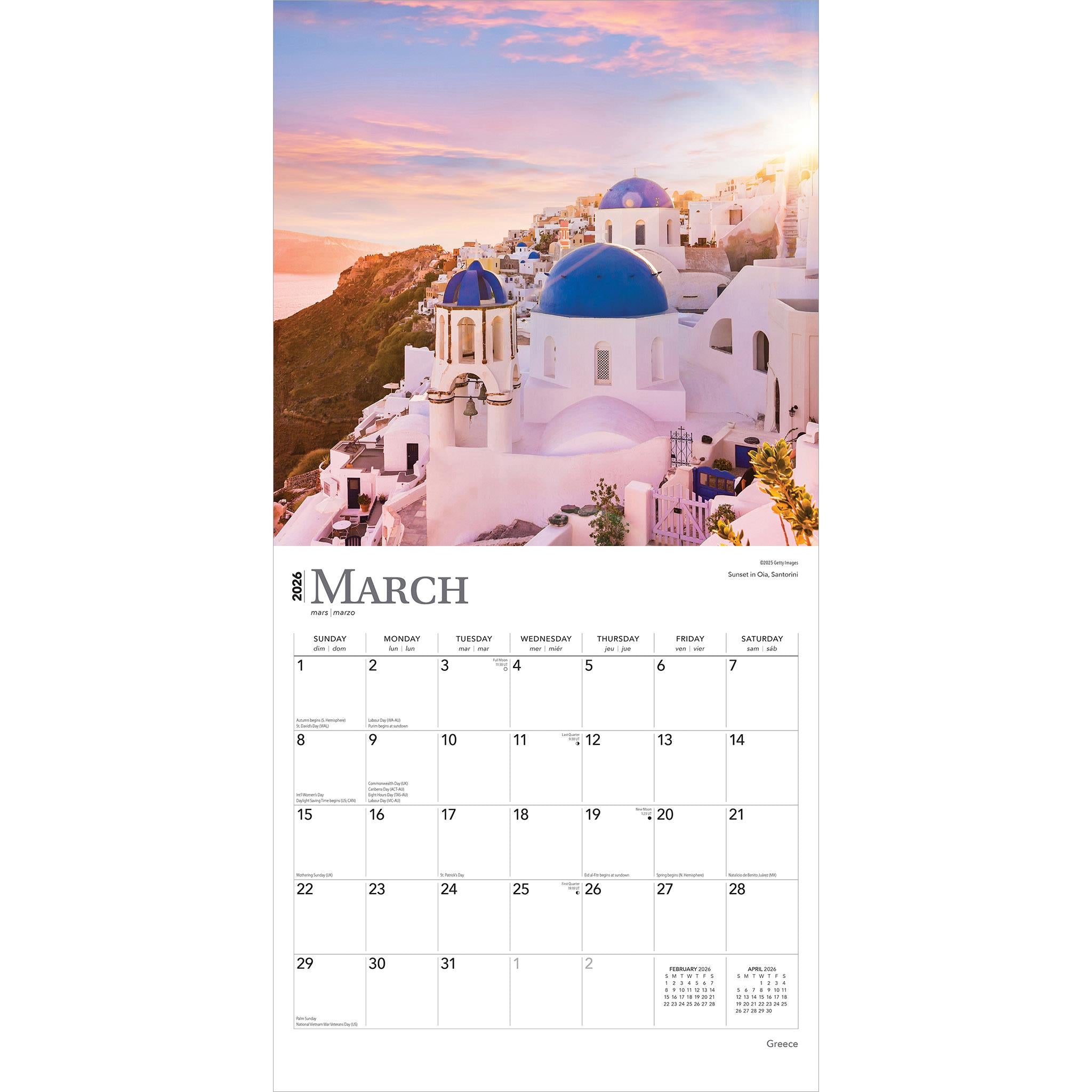 Greece 2026 Wall Calendar - Online Only