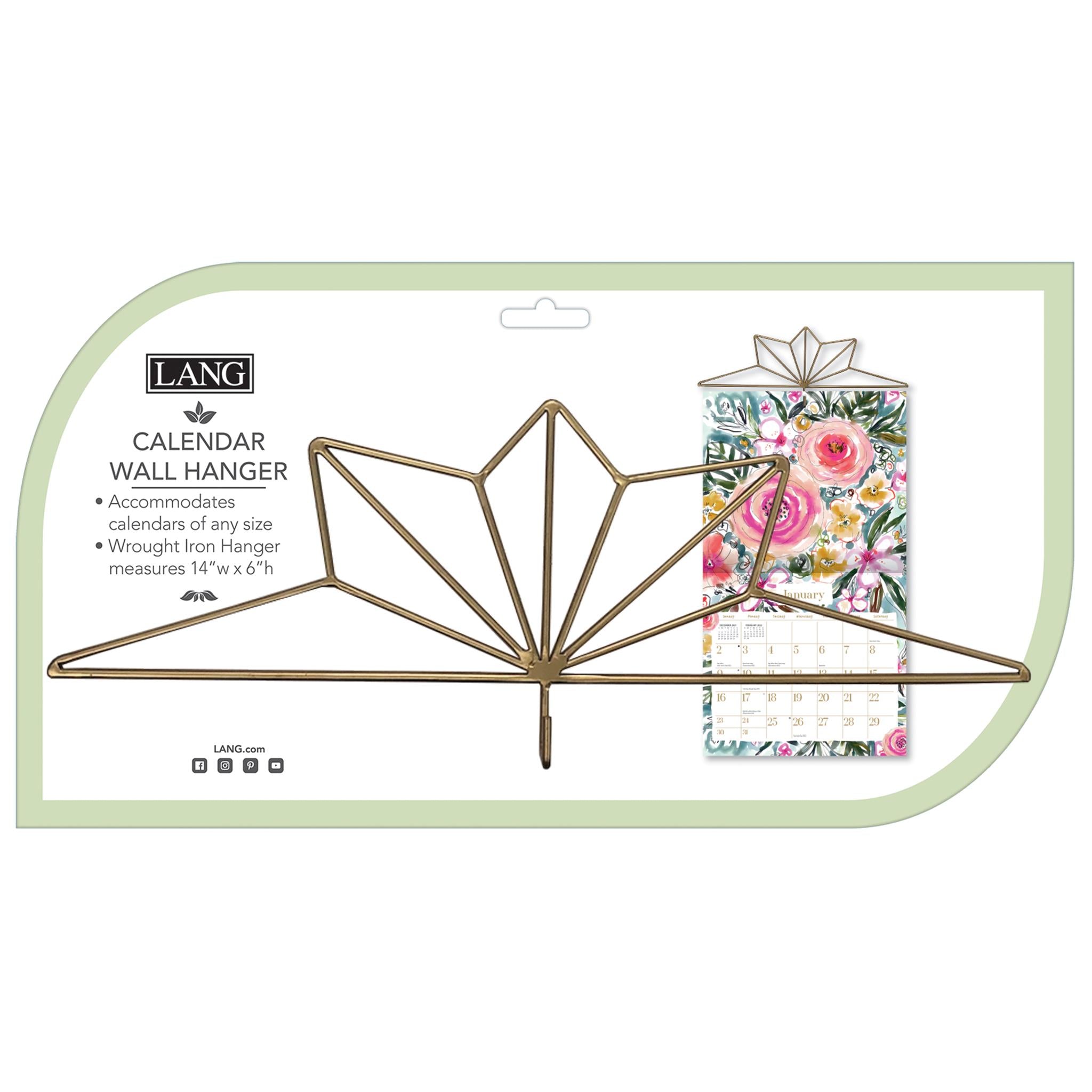 Cintre calendrier en fer forgé doré à motif géométrique