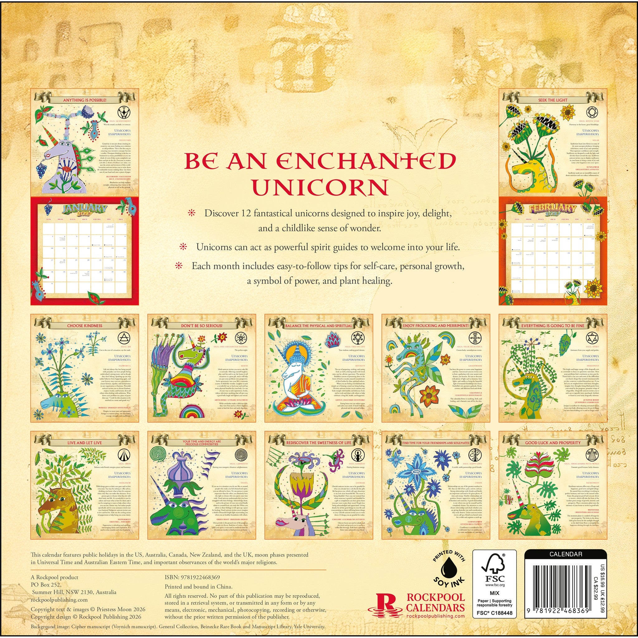 Be an Enchanted Unicorn 2027 Wall Calendar