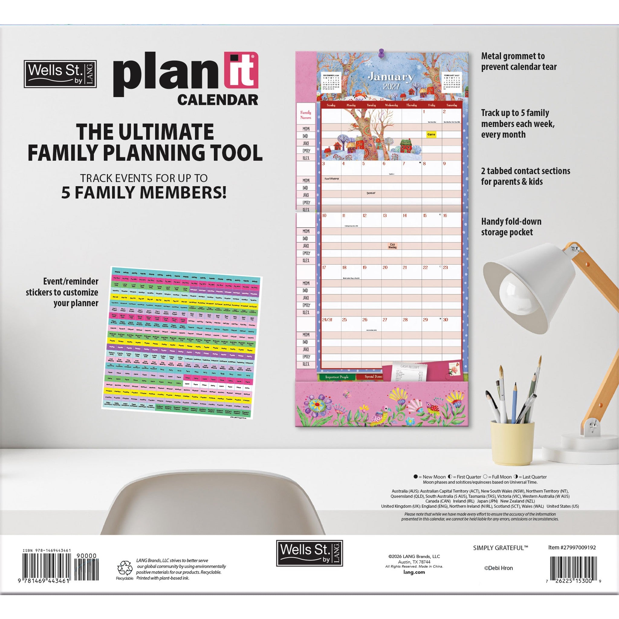 Calendrier mural Simply Grateful Plan-It 2027 – Exclusivité en ligne