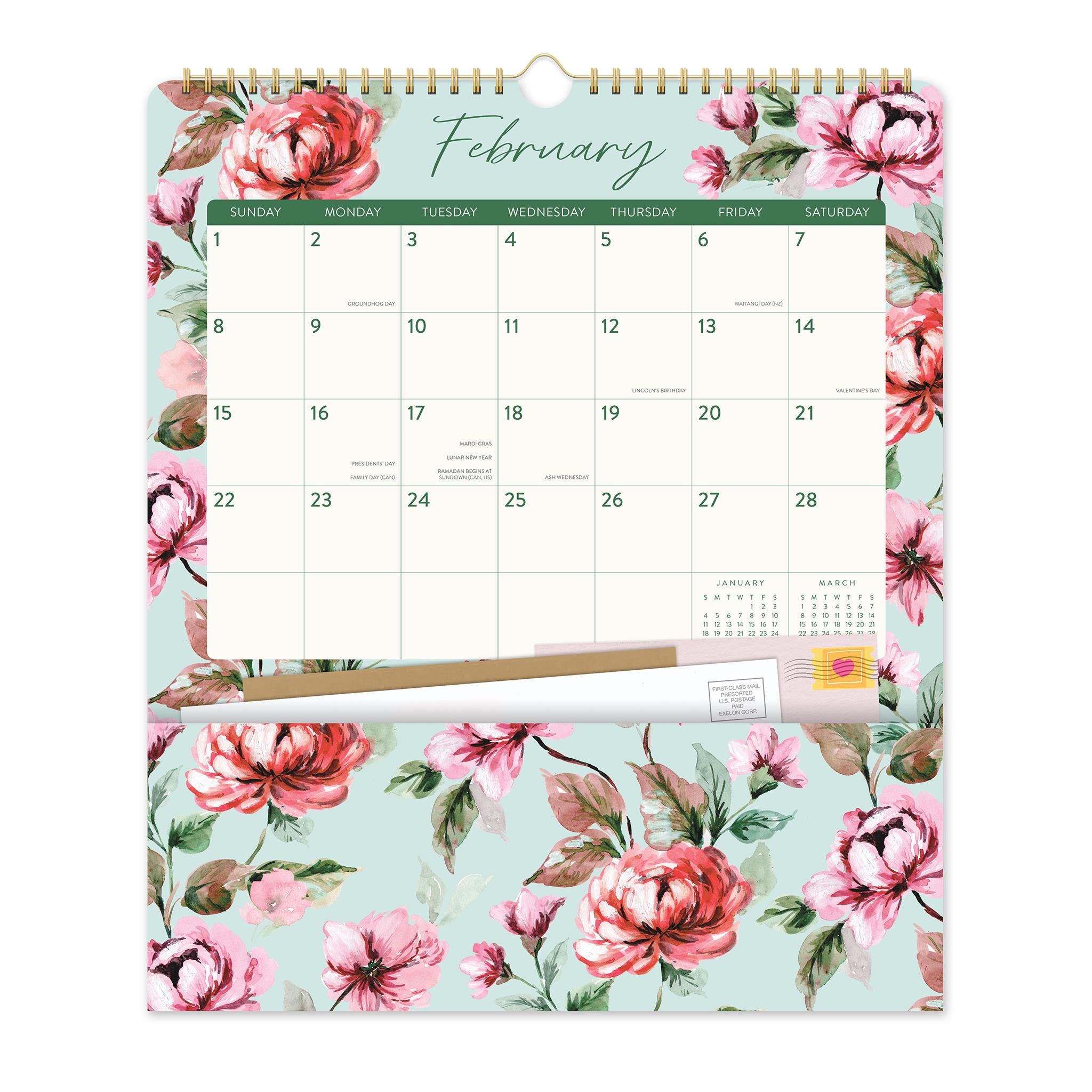 Calendrier mural Bella Flora Pockets Plus 2026
