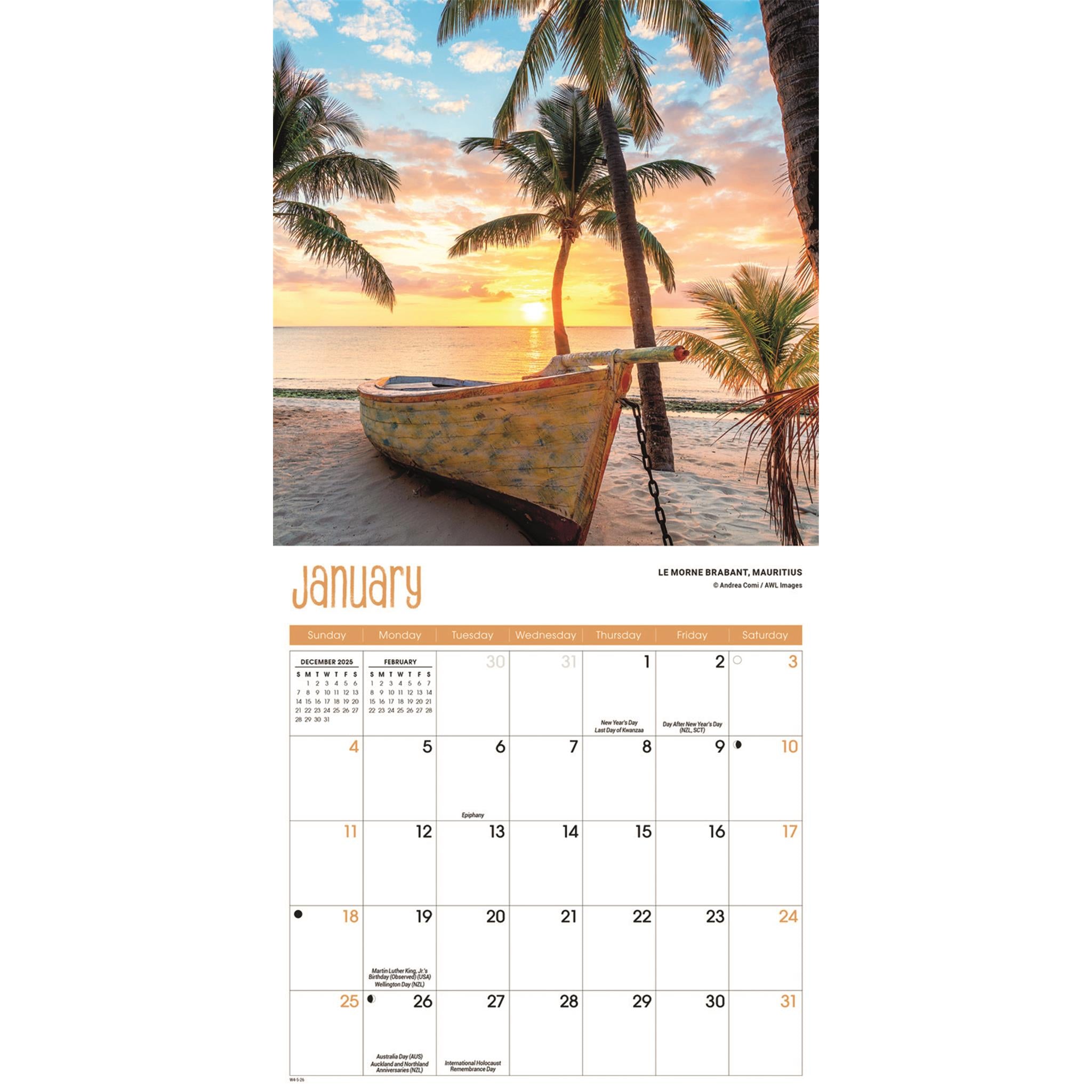 Beaches 2026 Mini Calendar