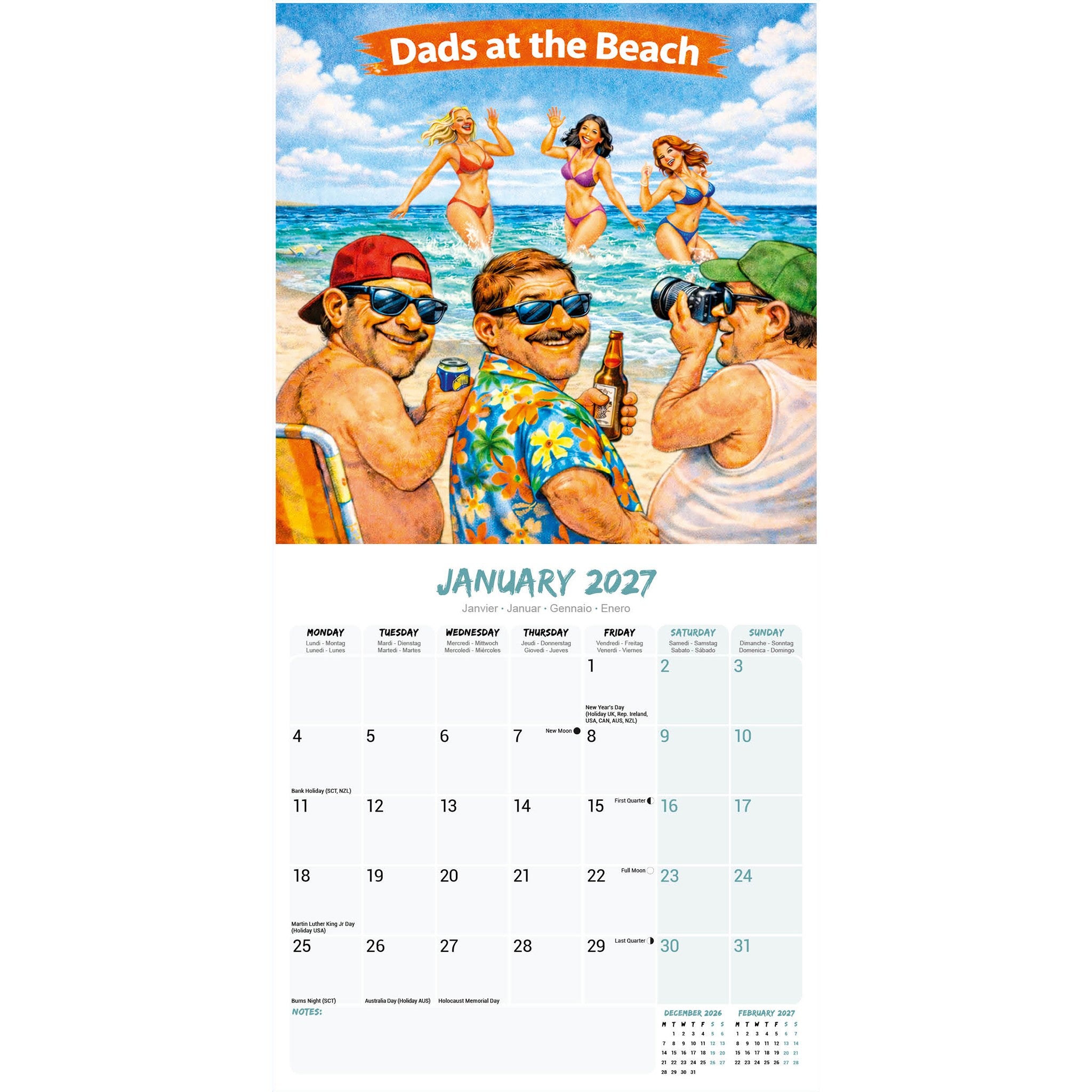 The Dad Bod Appreciation Society Exclusive 2027 Wall Calendar