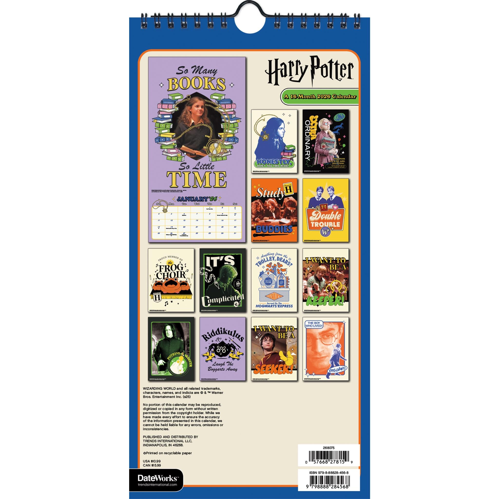 Calendrier mini-poster Harry Potter 2026 - Disponible uniquement en ligne