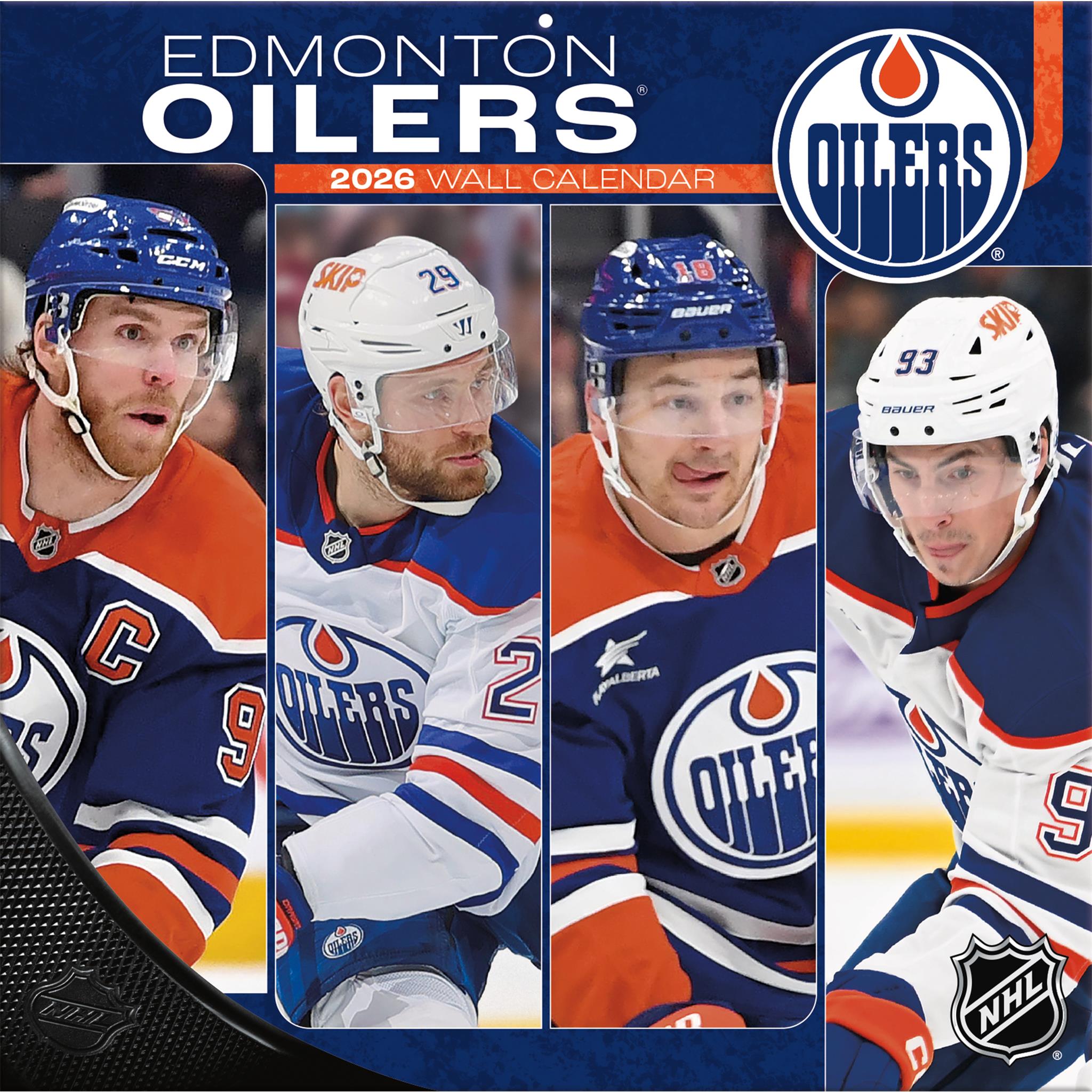 Calendrier mural 2026 des Oilers d'Edmonton de la LNH