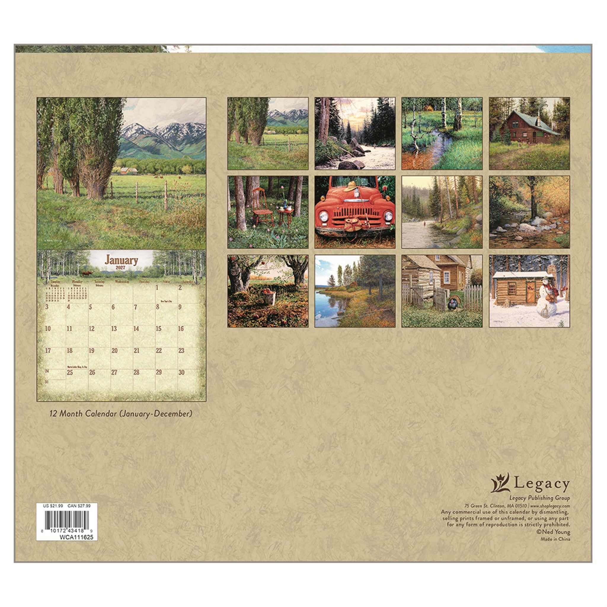 Calendrier mural Forêt 2027