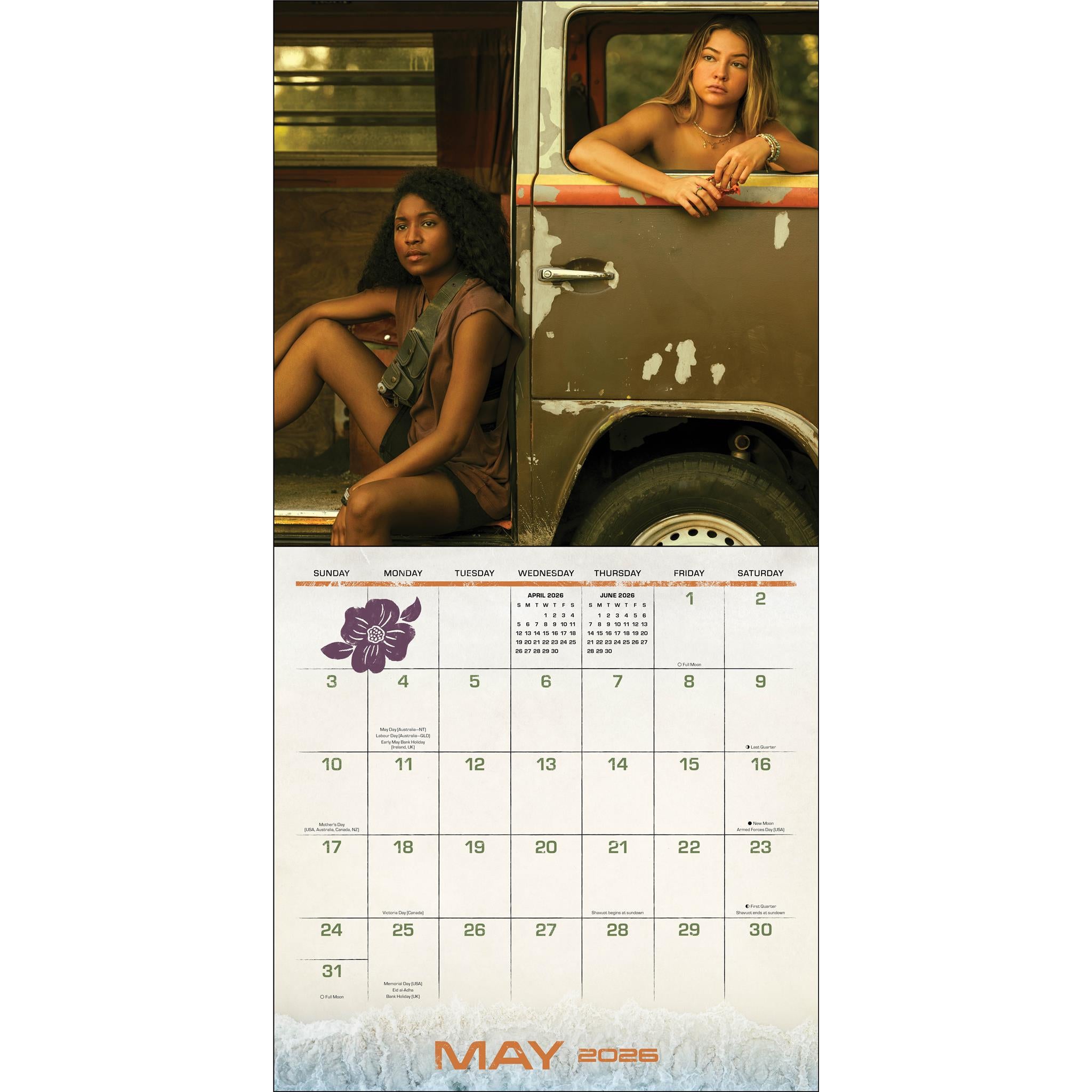 Outer Banks with Poster 2025-2026 Deluxe Wall Calendar