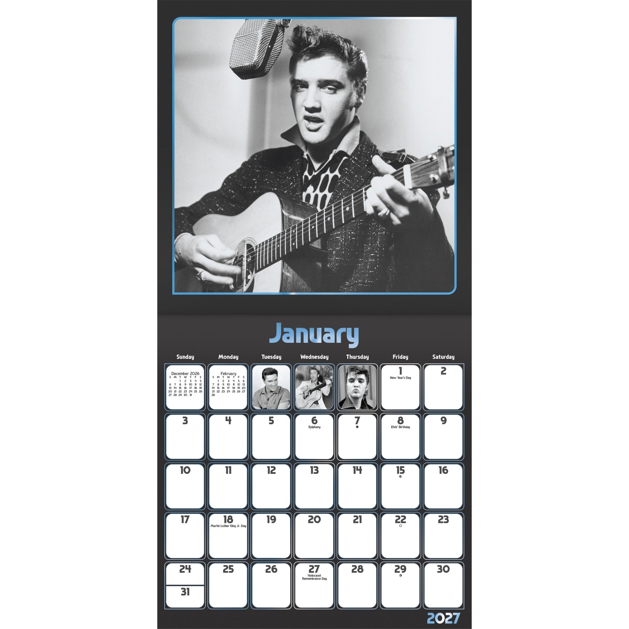Calendrier mural Elvis Presley collector 2027 – En ligne seulement