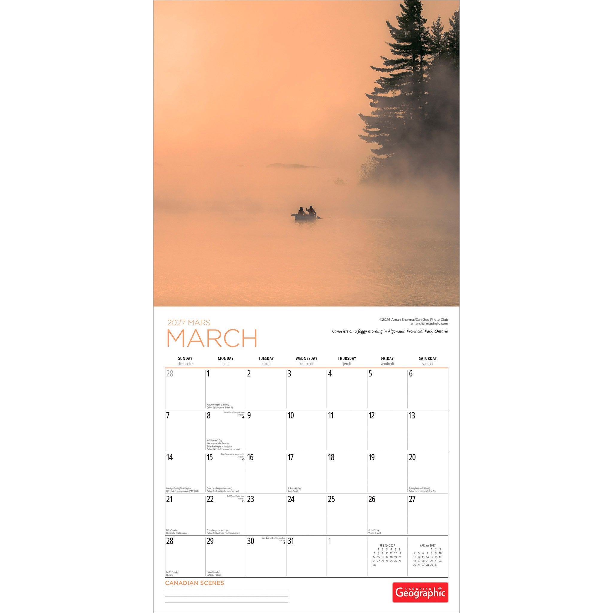 Canadian Geographic Canadian Scenes 2027 Wall Calendar