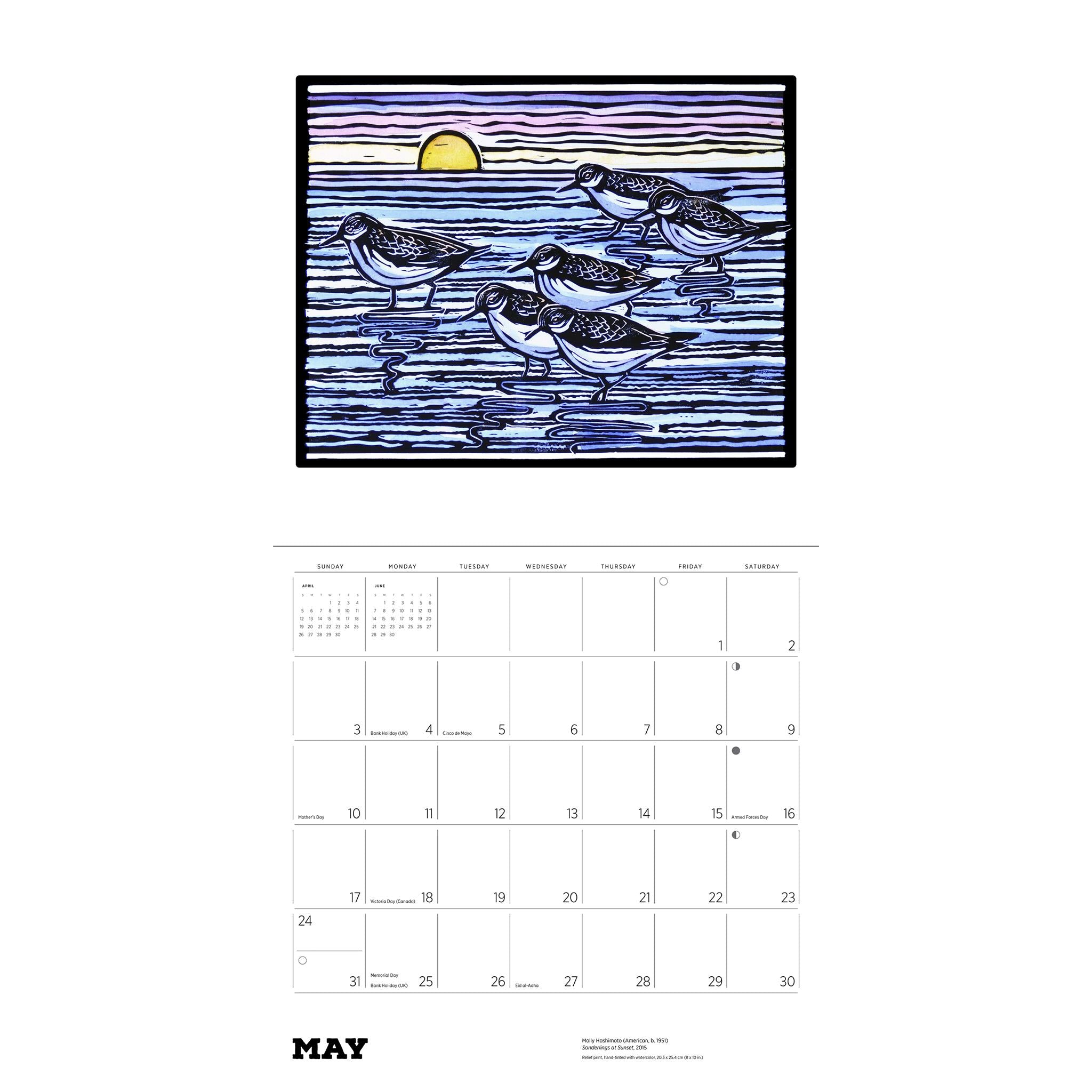 Calendrier mural Molly Hashimoto Oiseaux 2026