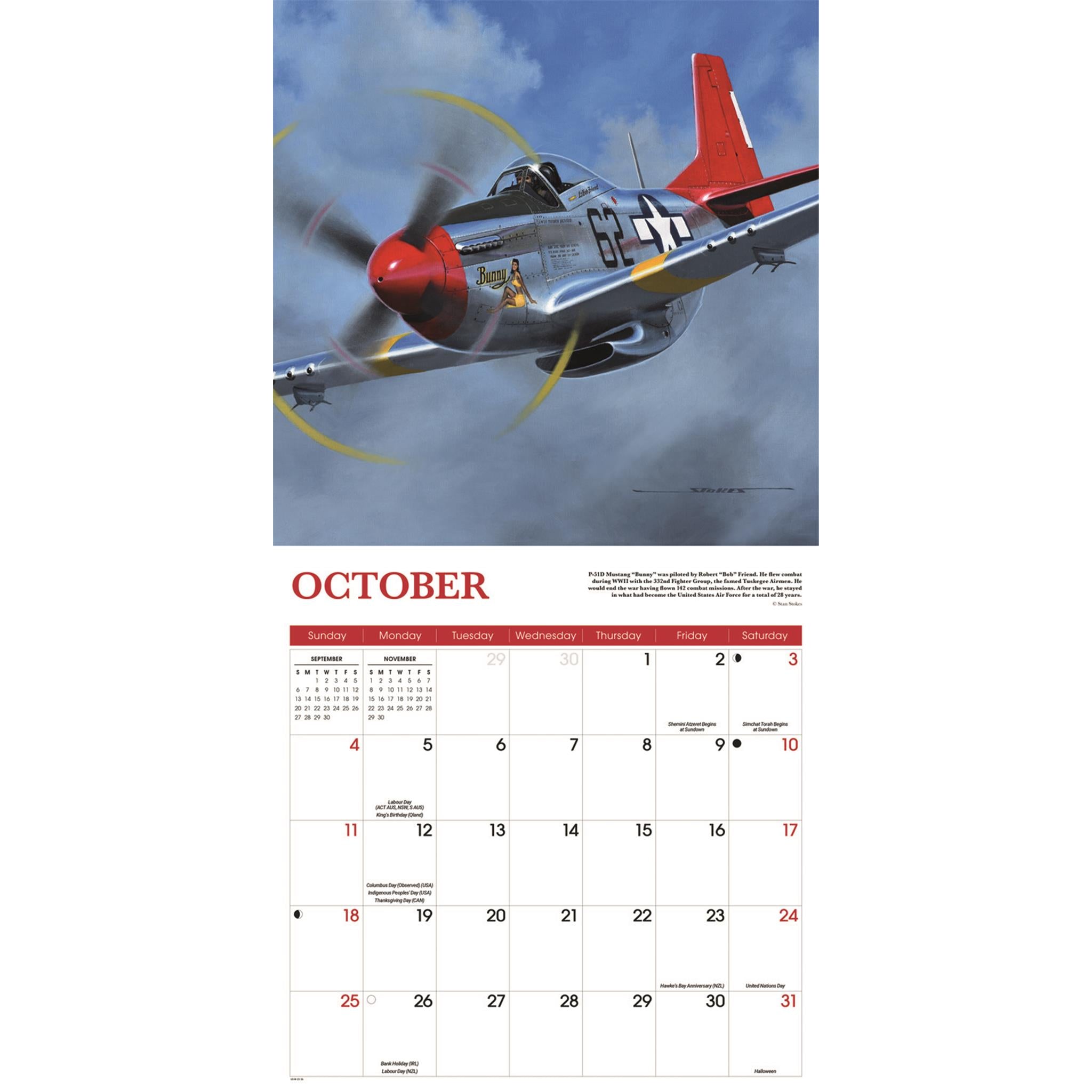 Aircraft Classic WWII 2026 Wall Calendar