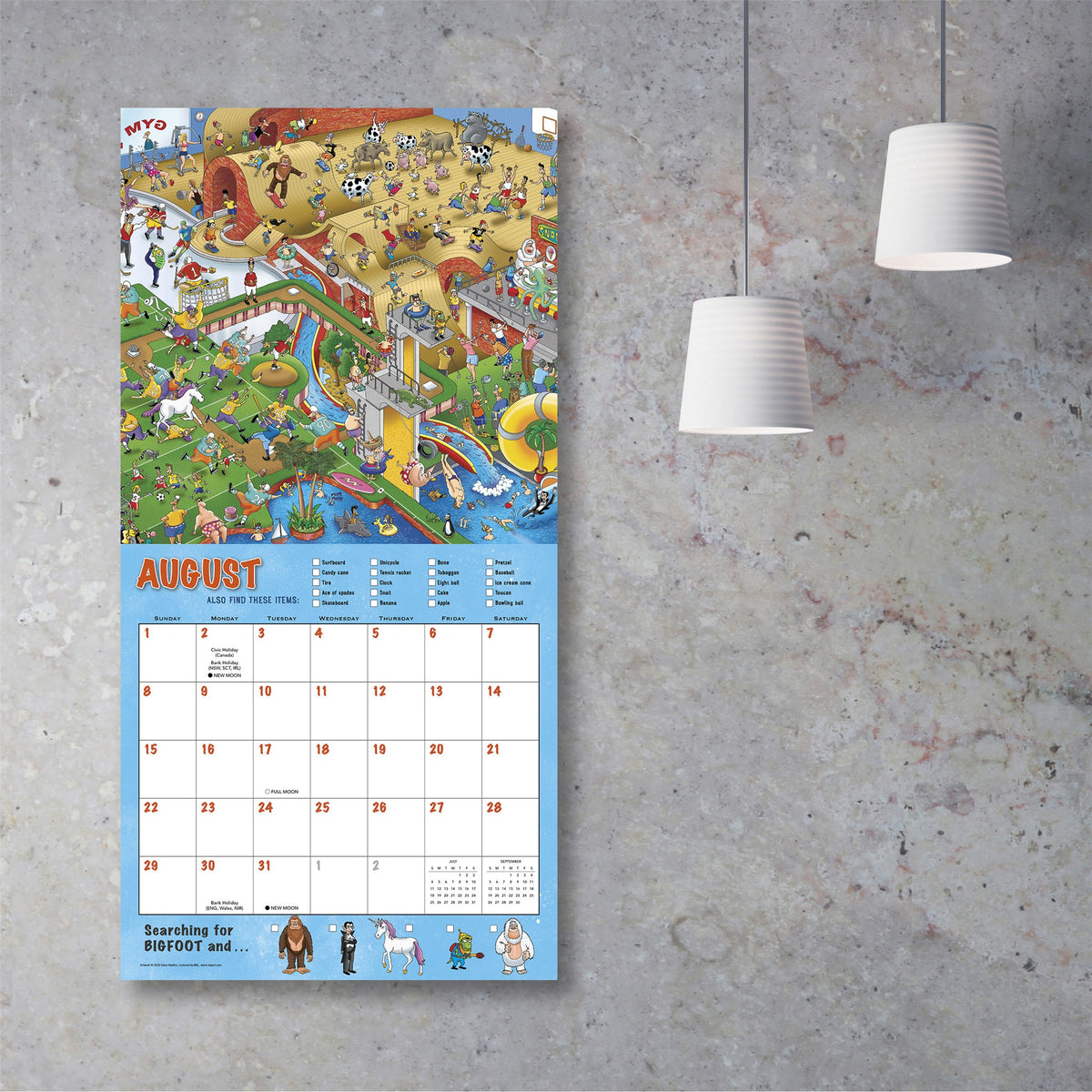 Calendrier mural 2027 À la recherche de Bigfoot et de ses autres amis cachés