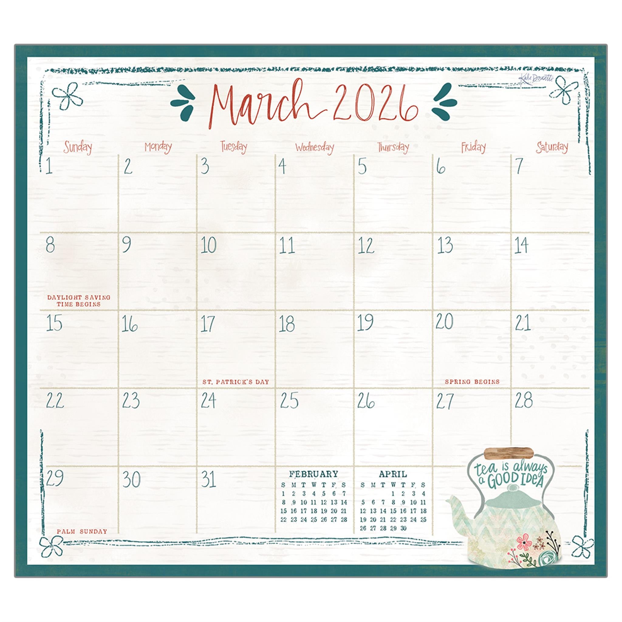 Calendrier magnétique miniature Tea 2026 - Disponible uniquement en ligne