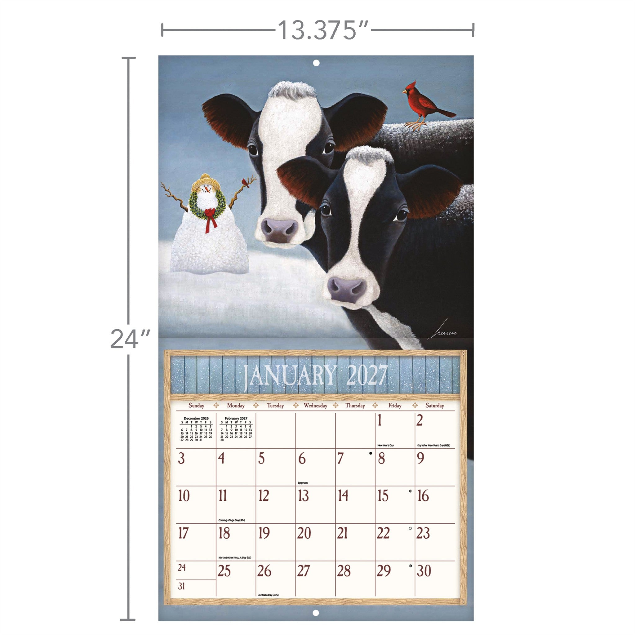 Cows Cows Cows Special Edition with Print 2027 Wall Calendar