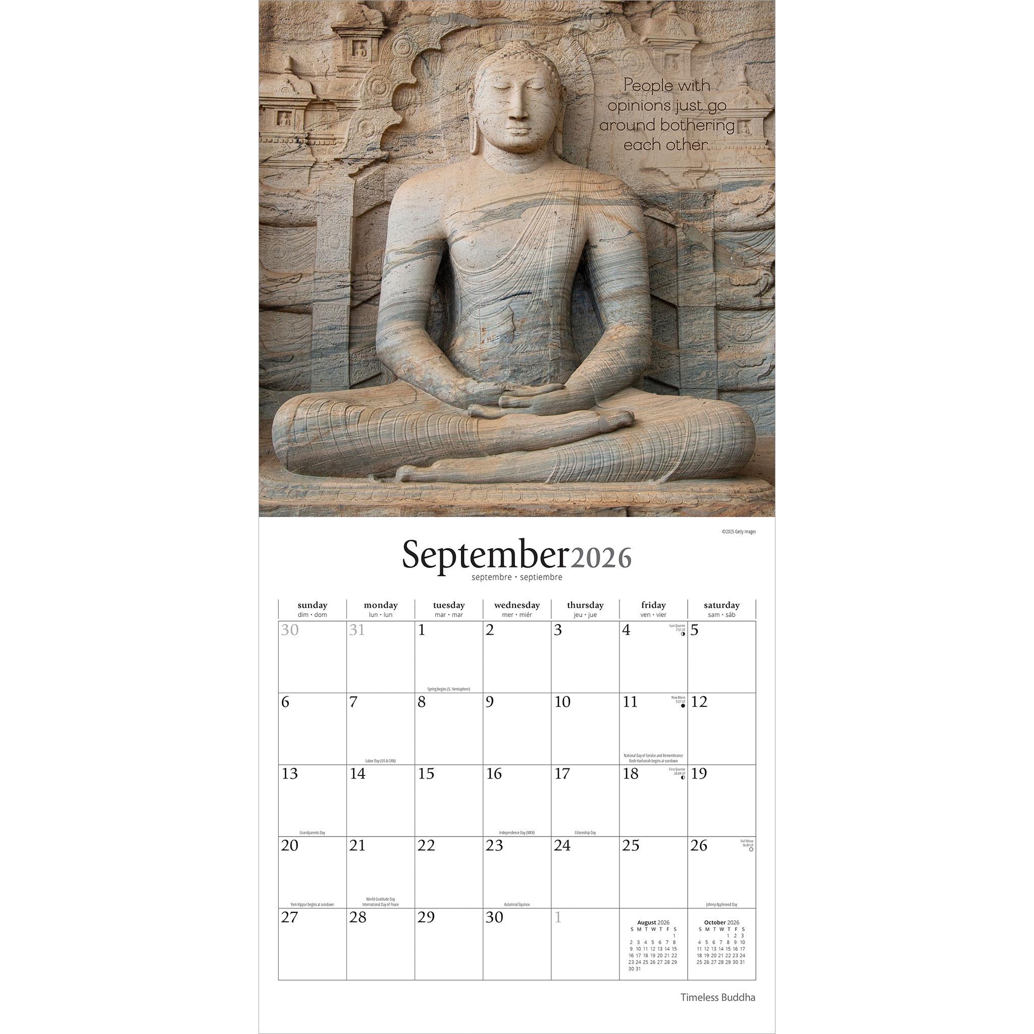 Timeless Buddha 2026 Wall Calendar