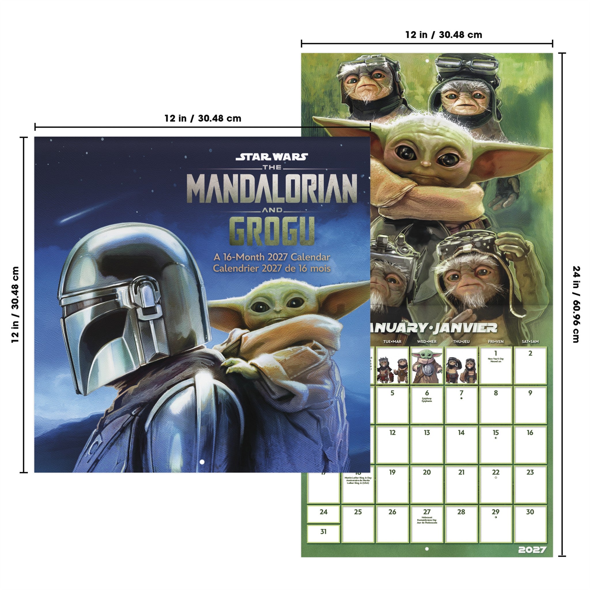 Star Wars The Mandalorian and Grogu 2027 Wall Calendar