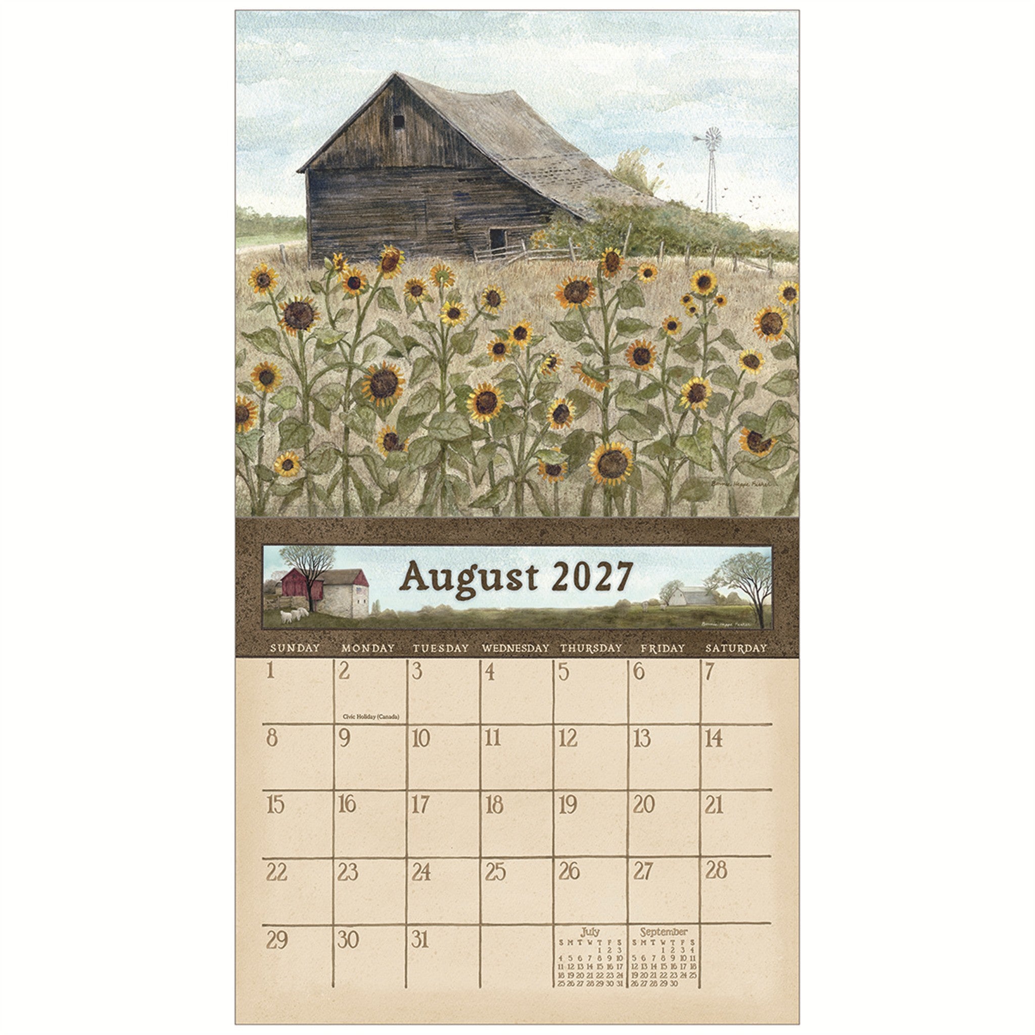 Calendrier mural Chemin de campagne 2027