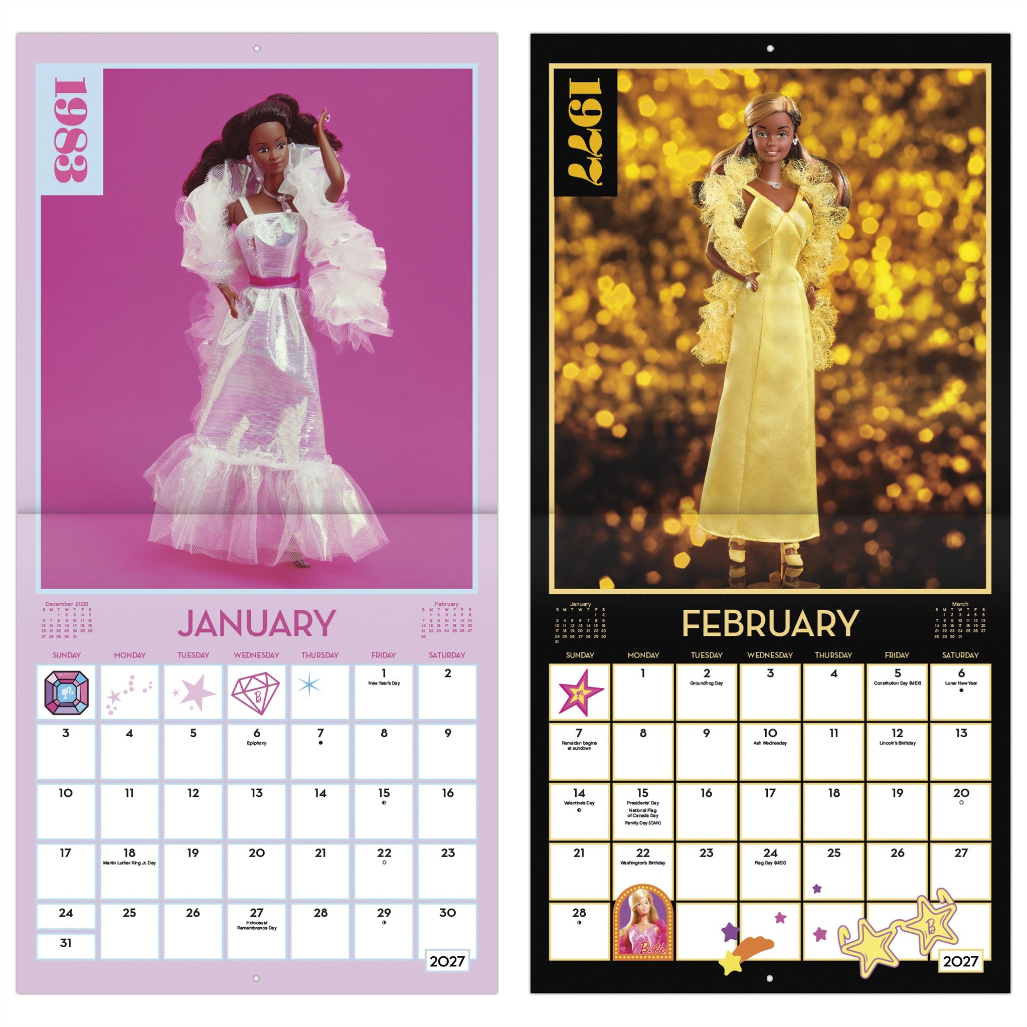Barbie Vintage Dolls 2027 Wall Calendar