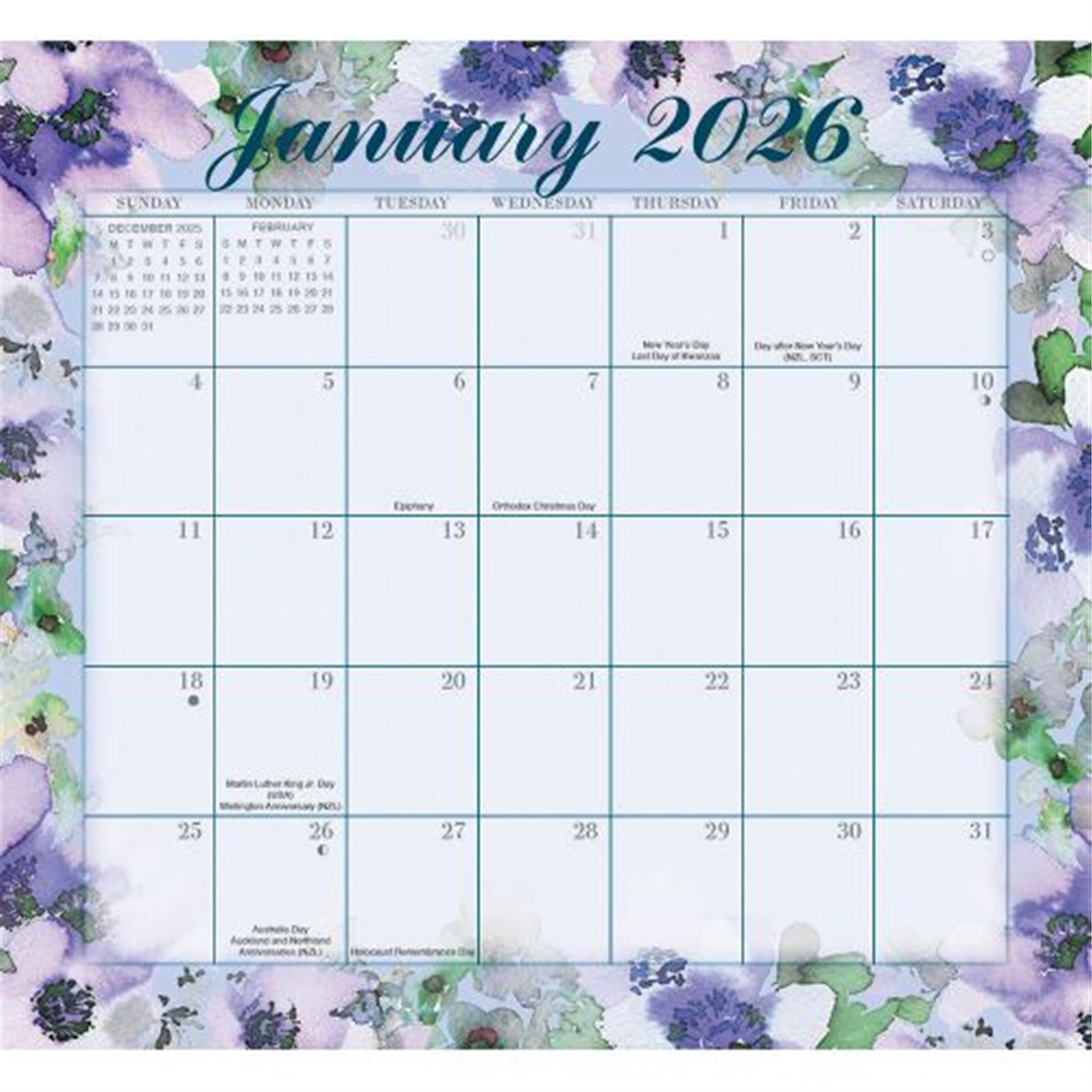 Calendrier mural exclusif Floral Jumbo Magic Grip 2025-2026