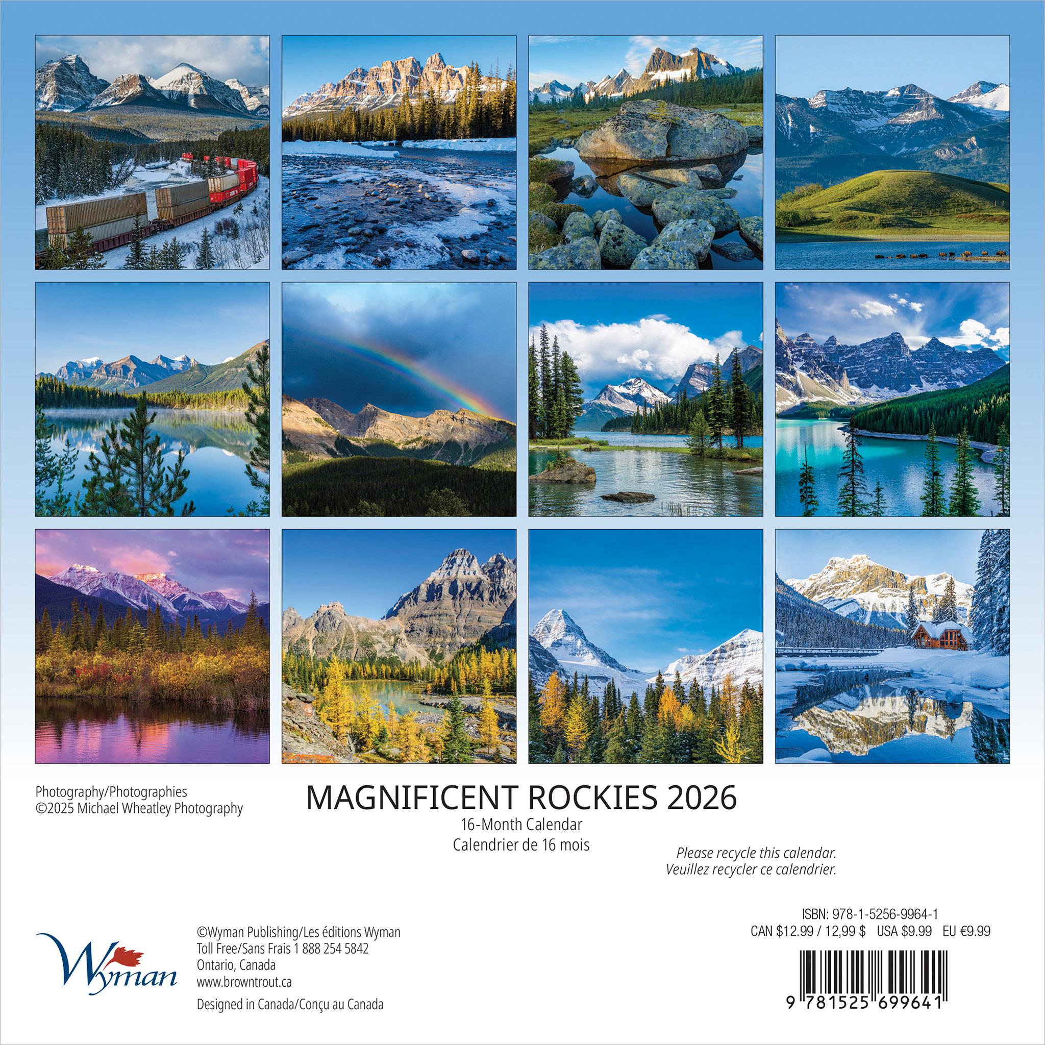 Mini-calendrier des Rocheuses magnifiques 2026 - Disponible uniquement en ligne