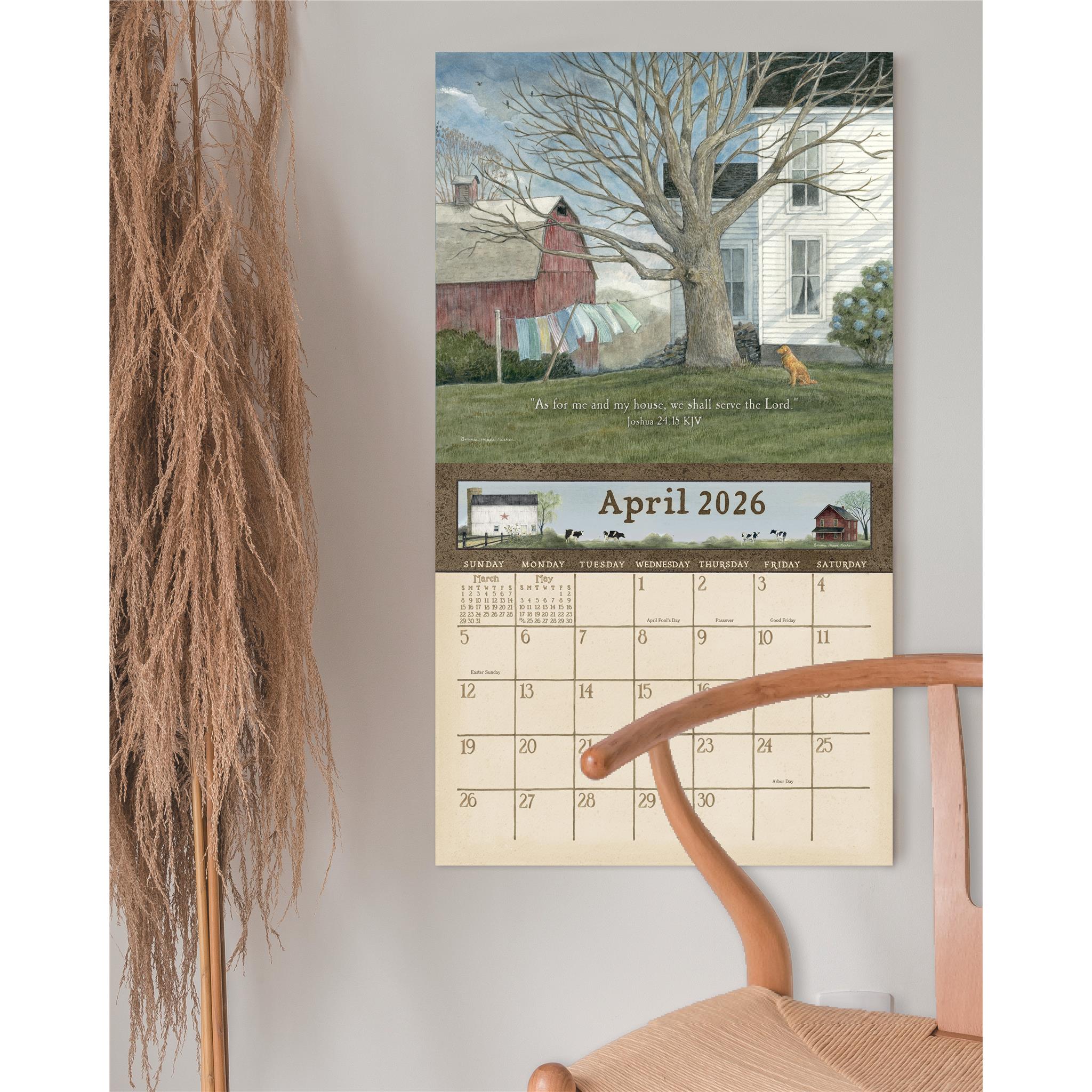Calendrier mural de luxe Country Blessings 2026 - Disponible uniquement en ligne