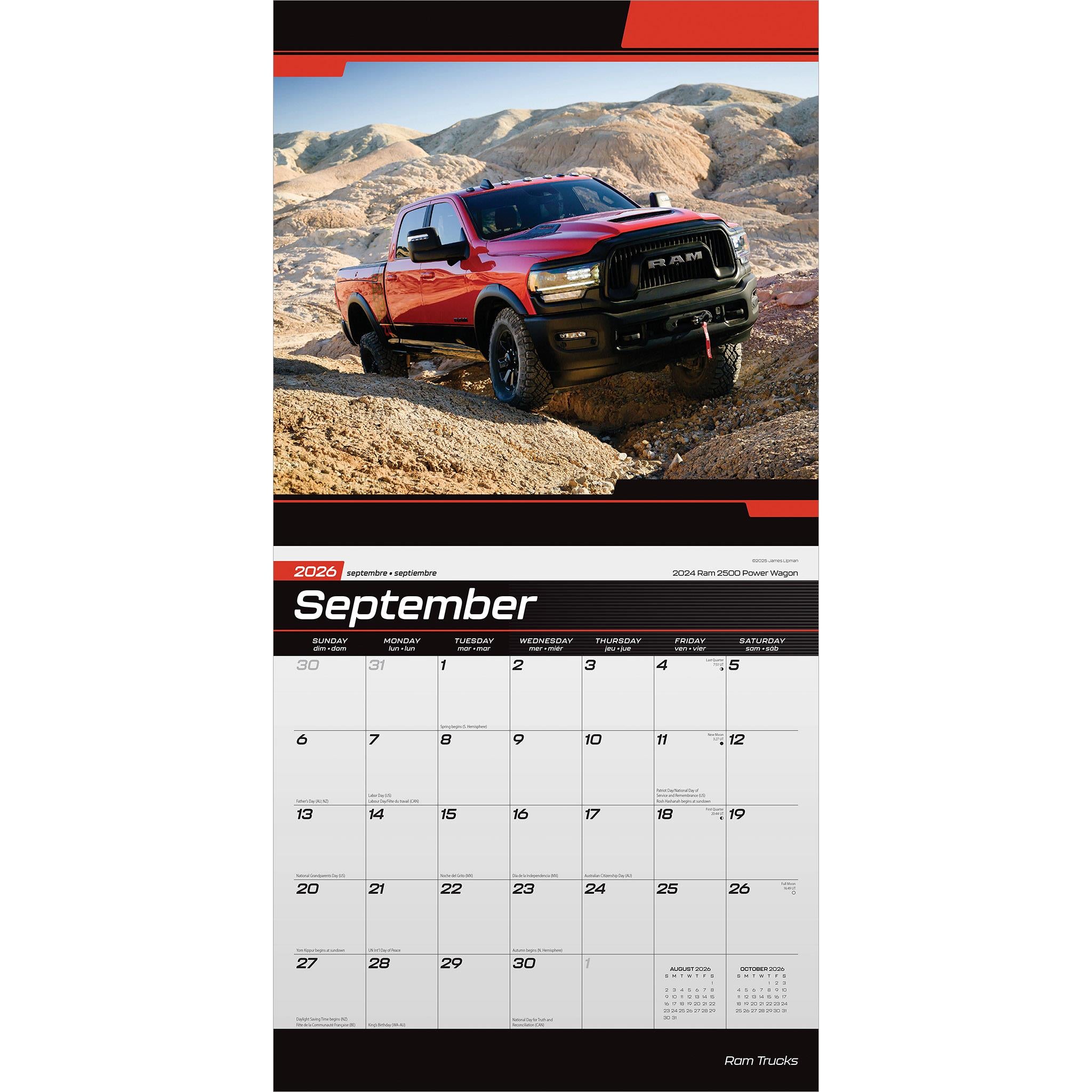 Dodge Ram Trucks 2026 Wall Calendar