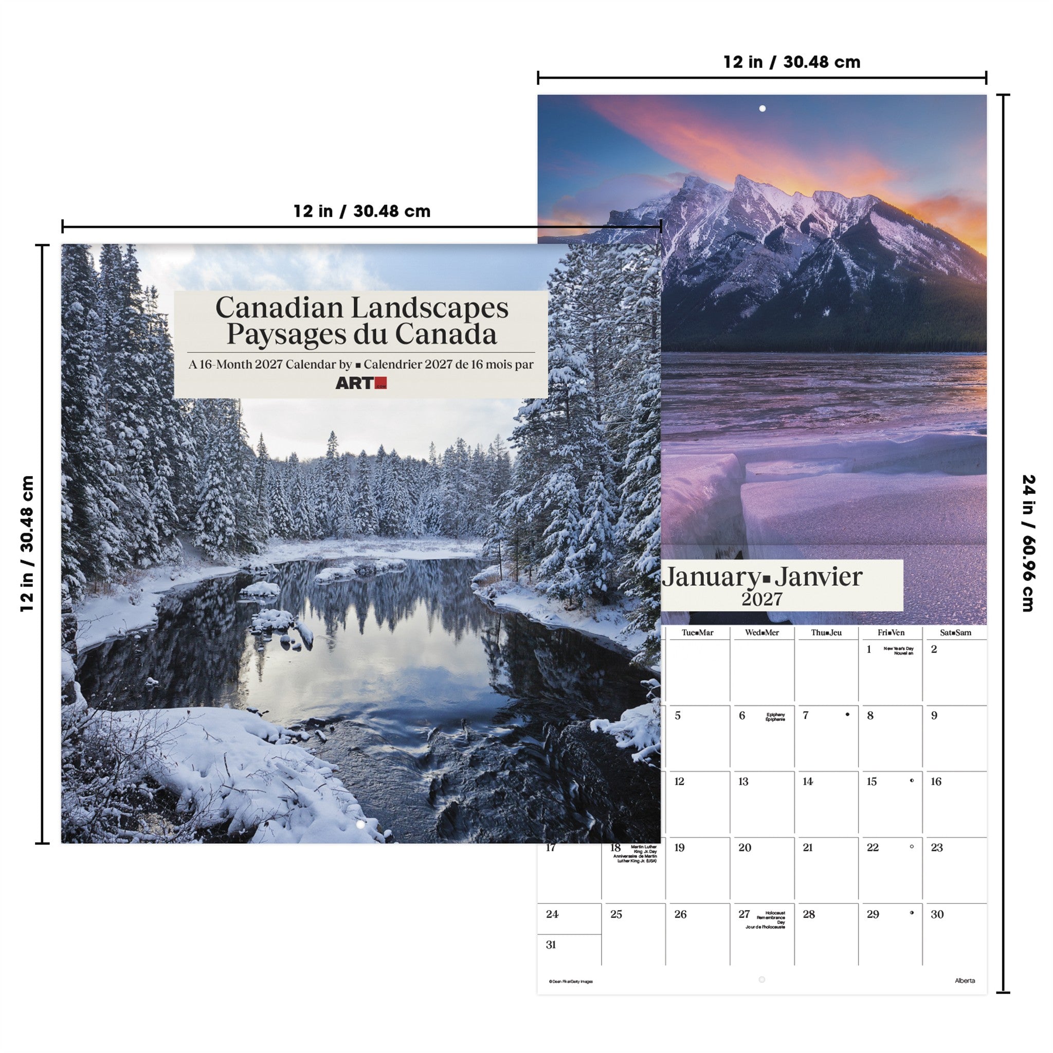 Canadian Landscapes / Paysages du Canada 2027 Wall Calendar - Online Only