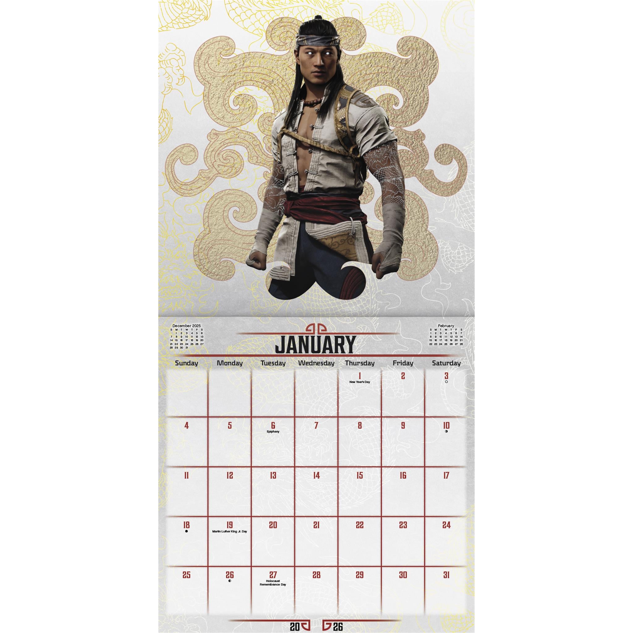 Calendrier mural Mortal Kombat 2026 - Disponible uniquement en ligne