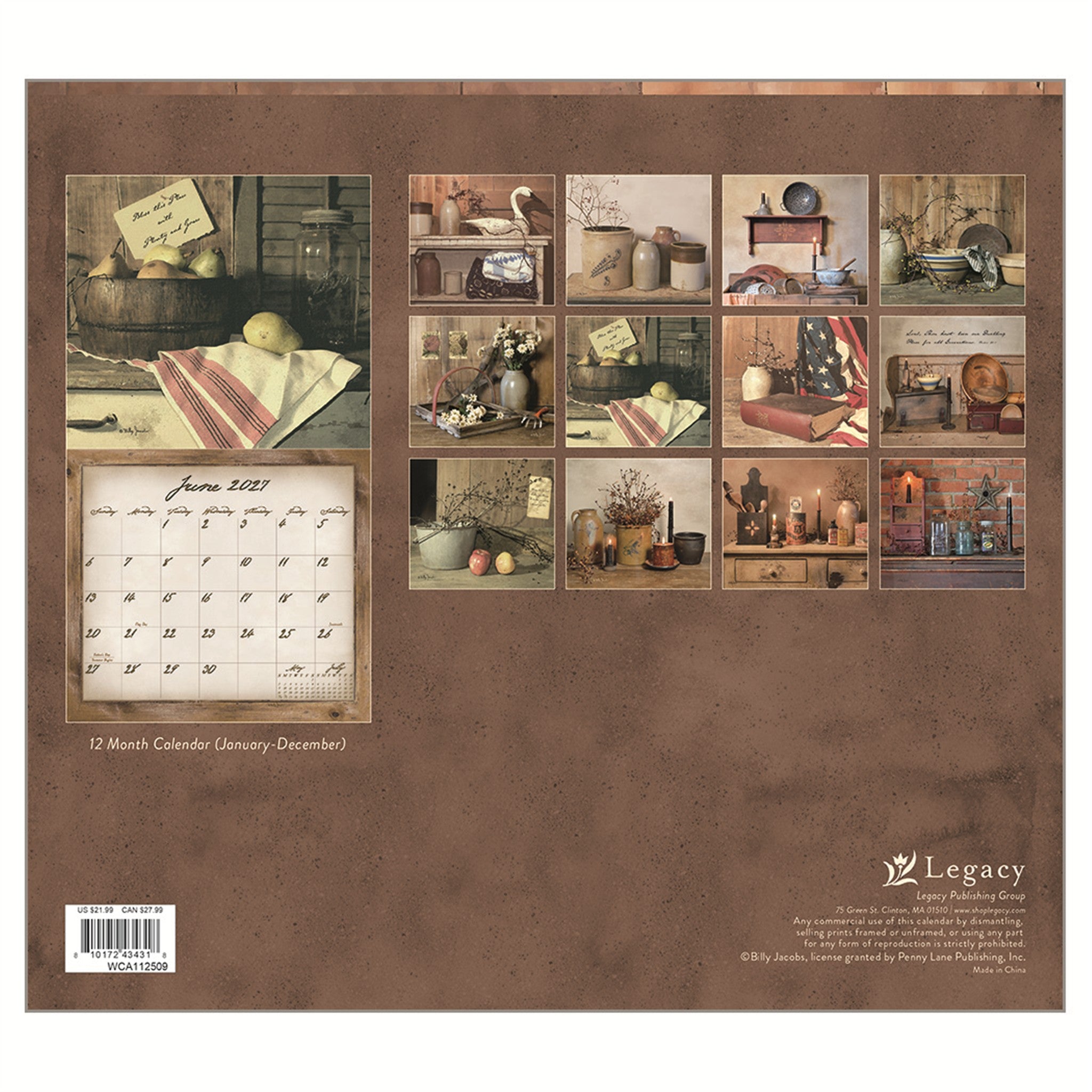 Calendrier mural Simple Treasures 2027 – Exclusivité en ligne