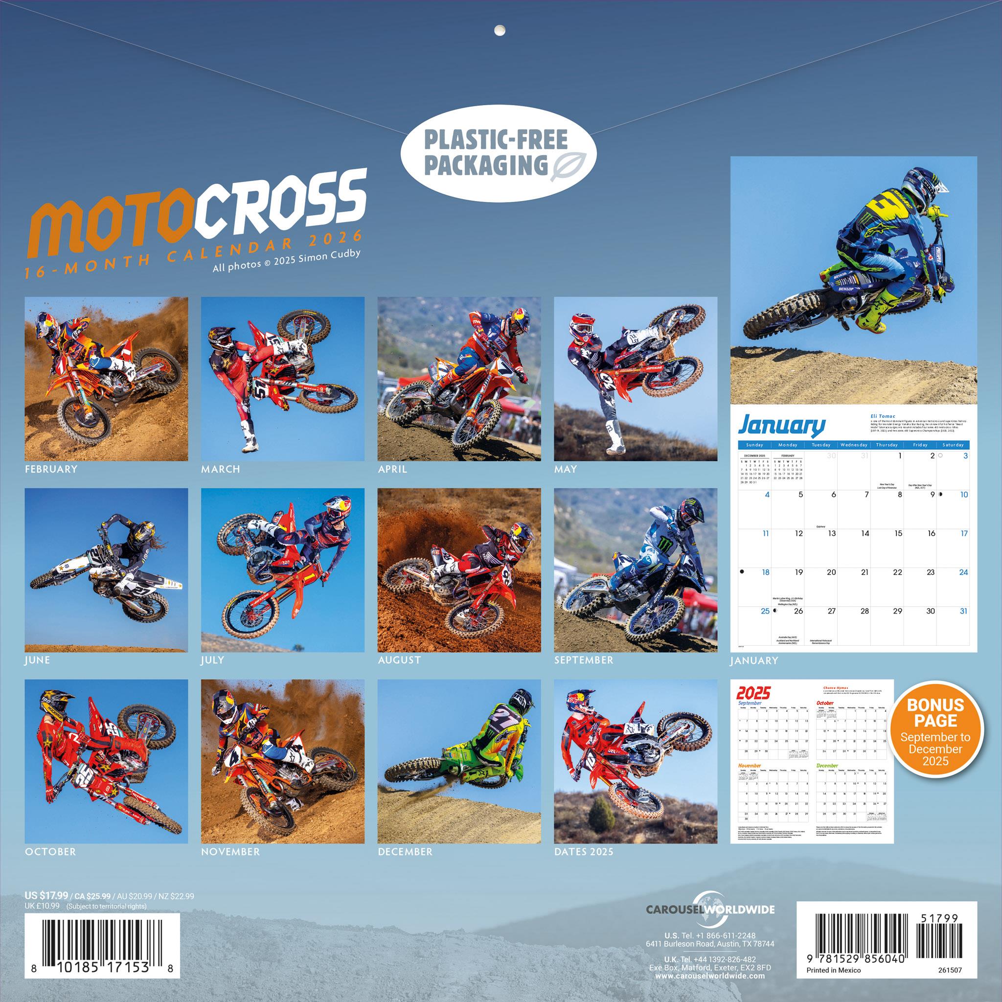Calendrier mural Motocross 2026