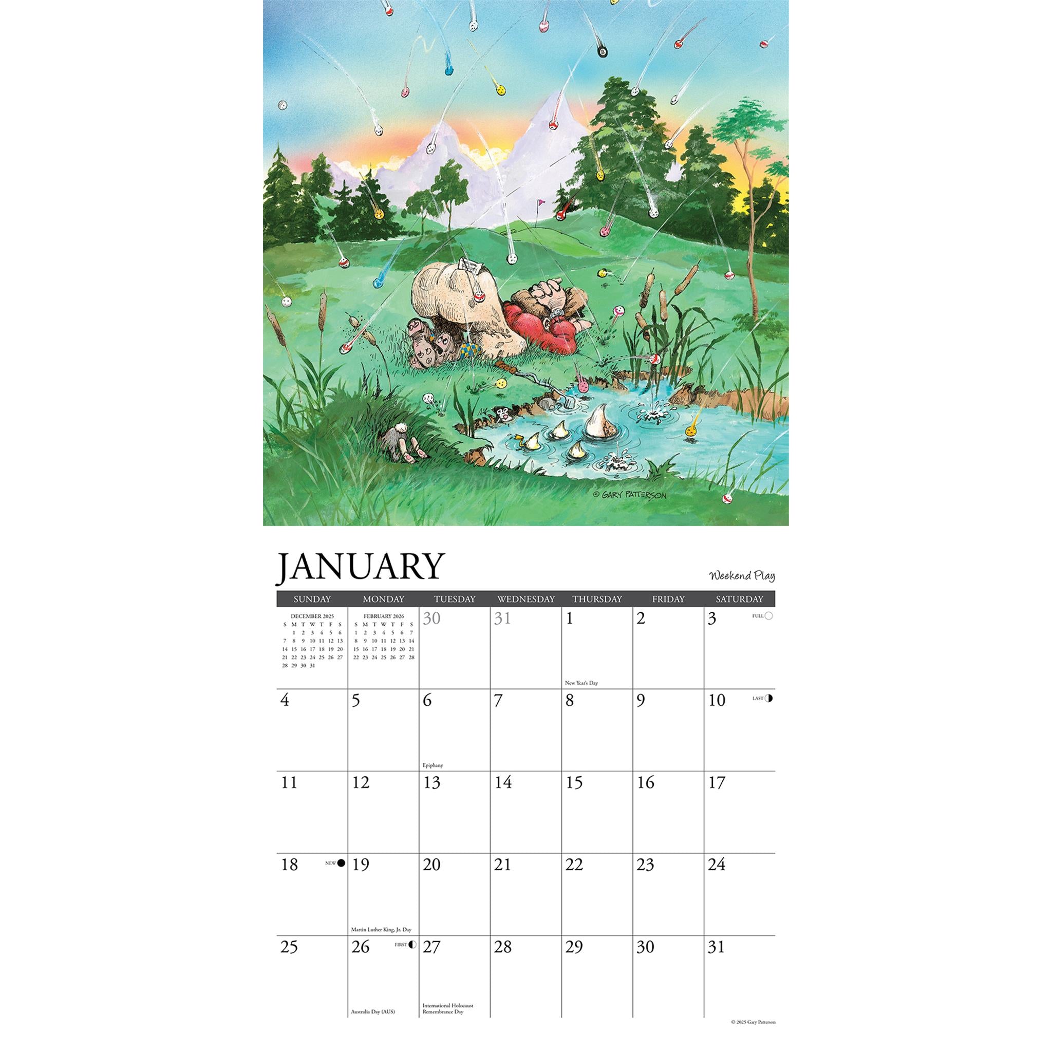 Gary Patterson Golf Crazy 2026 Wall Calendar