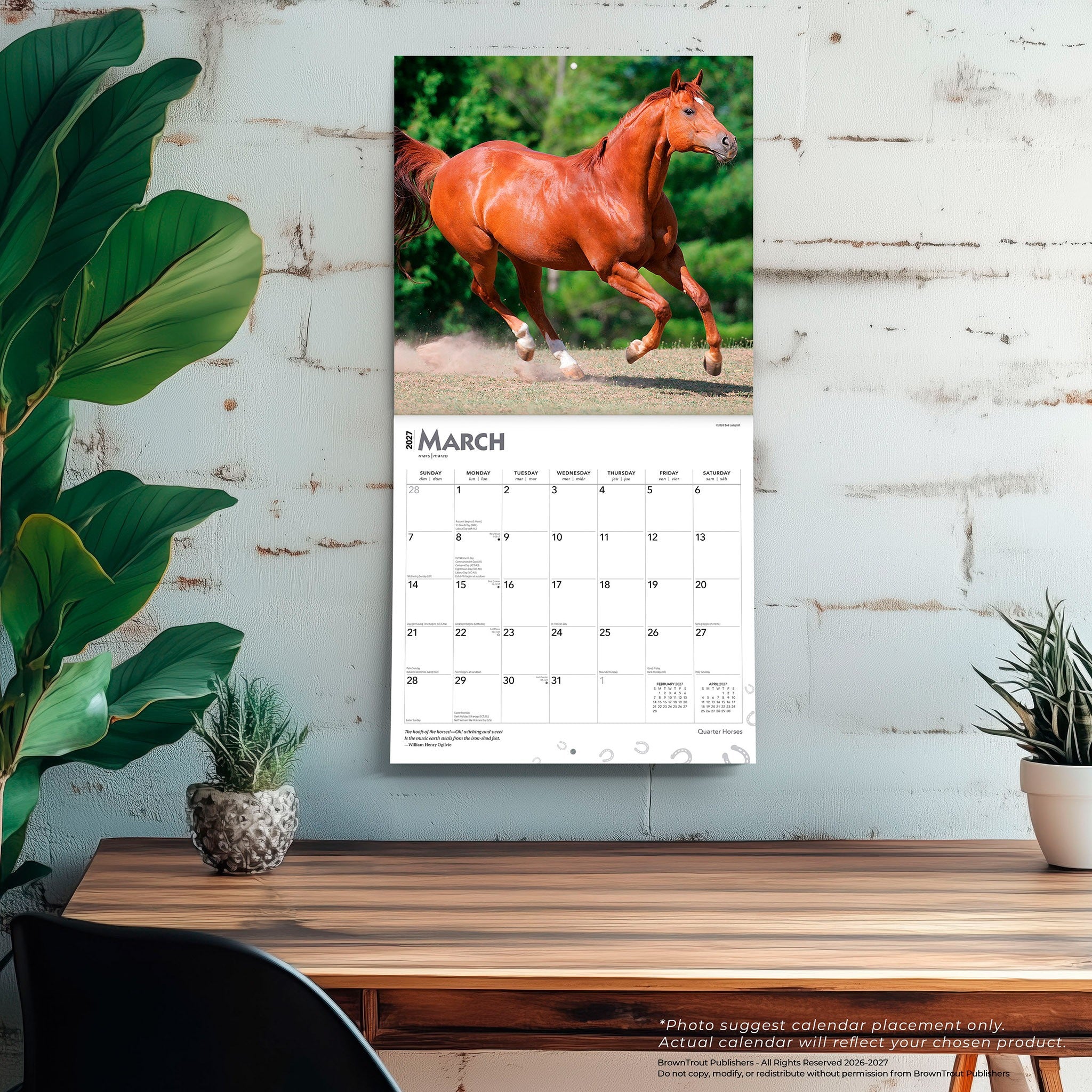 Quarter Horses 2027 Wall Calendar - Online Only