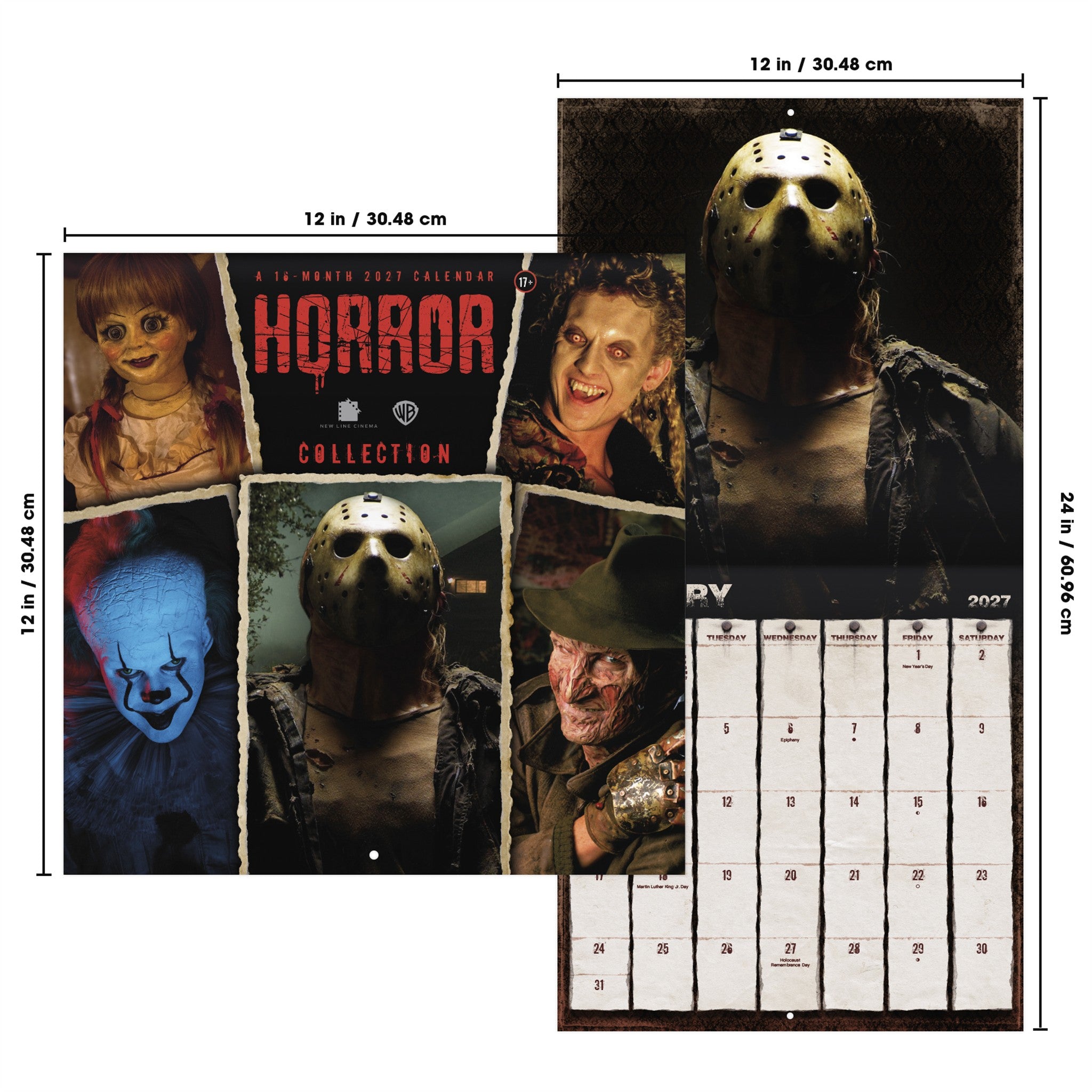Calendrier mural Collection horreur 2027
