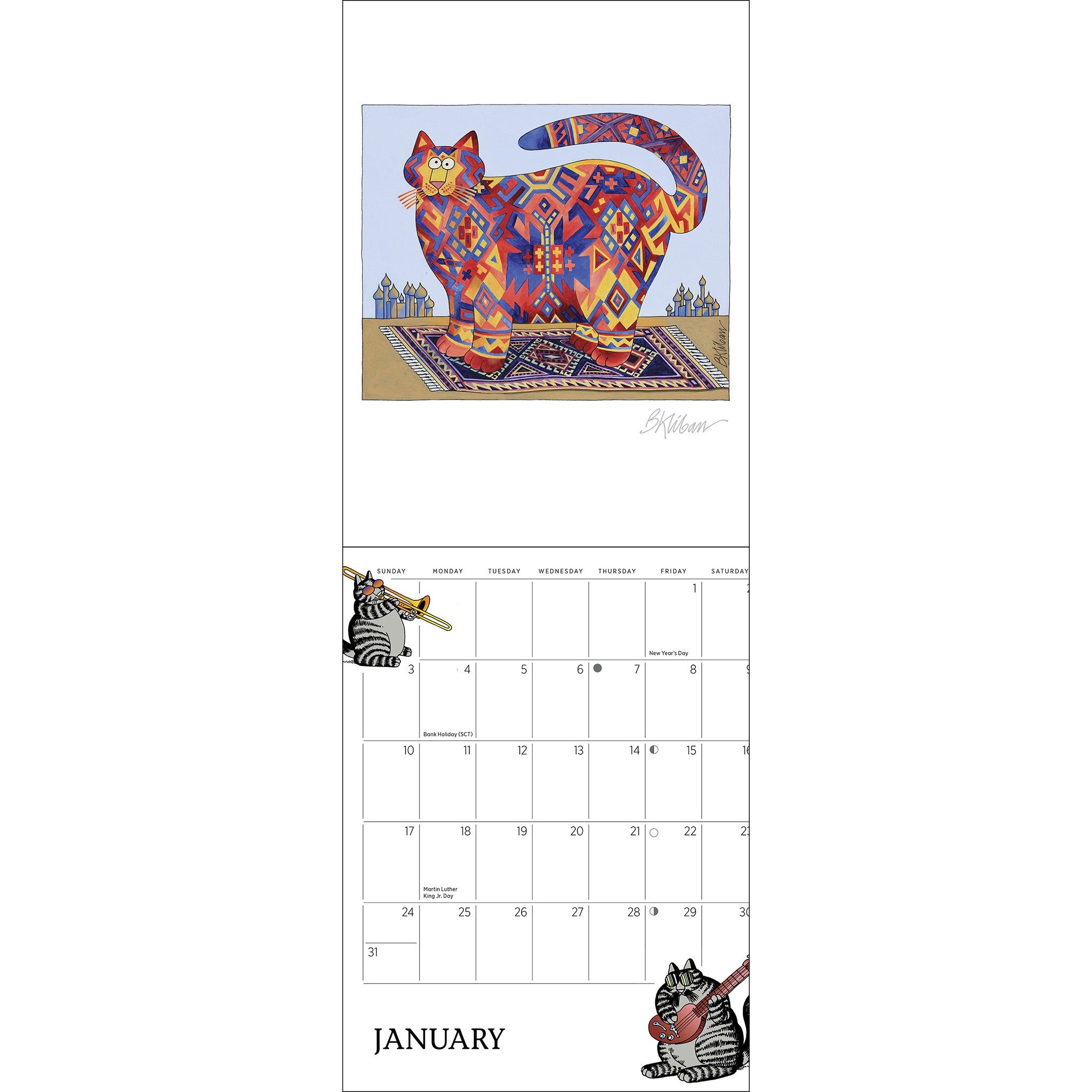 Mini-calendrier B Kliban Cat 2027 - Disponible en ligne seulement