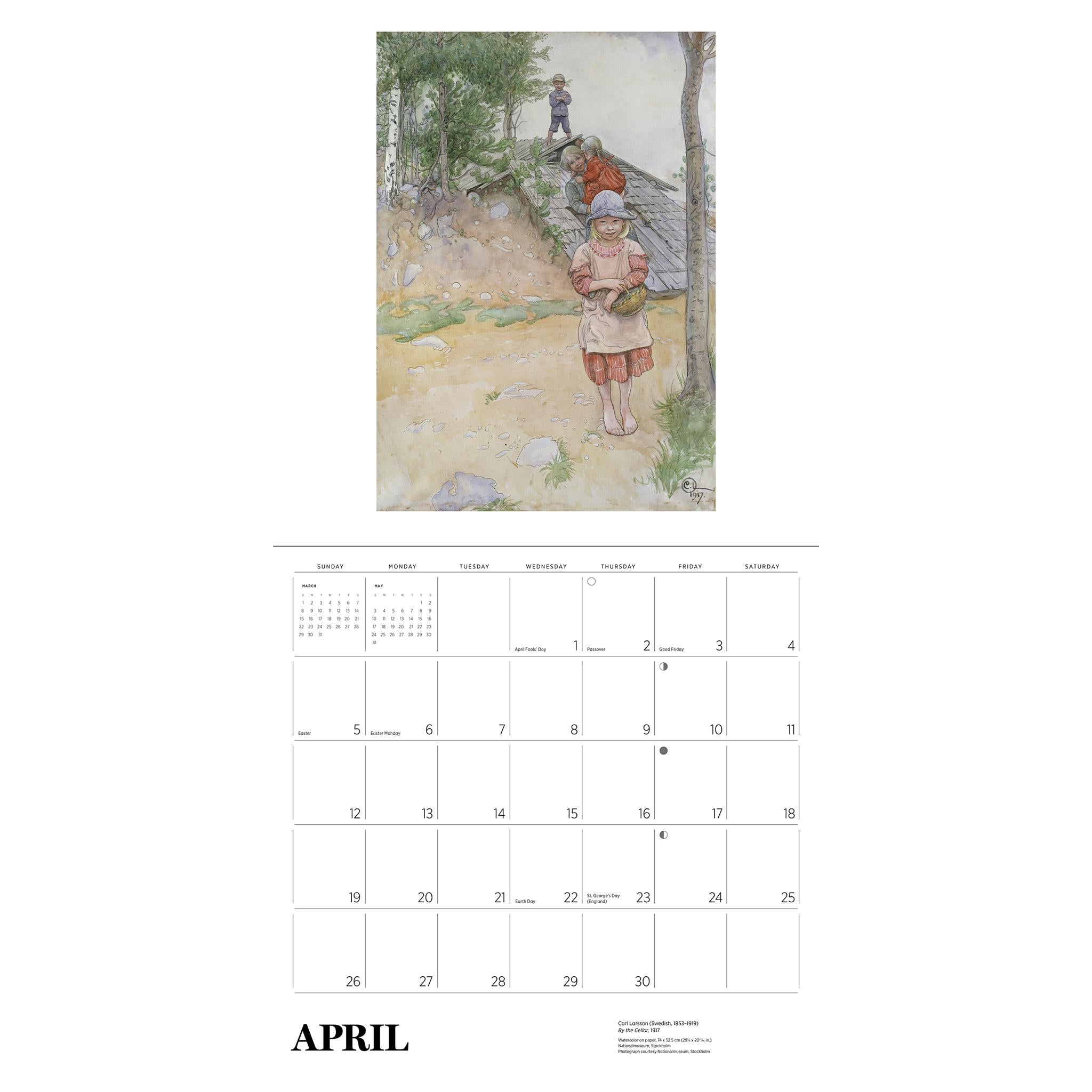 Calendrier mural Carl Larsson 2026 - Disponible uniquement en ligne