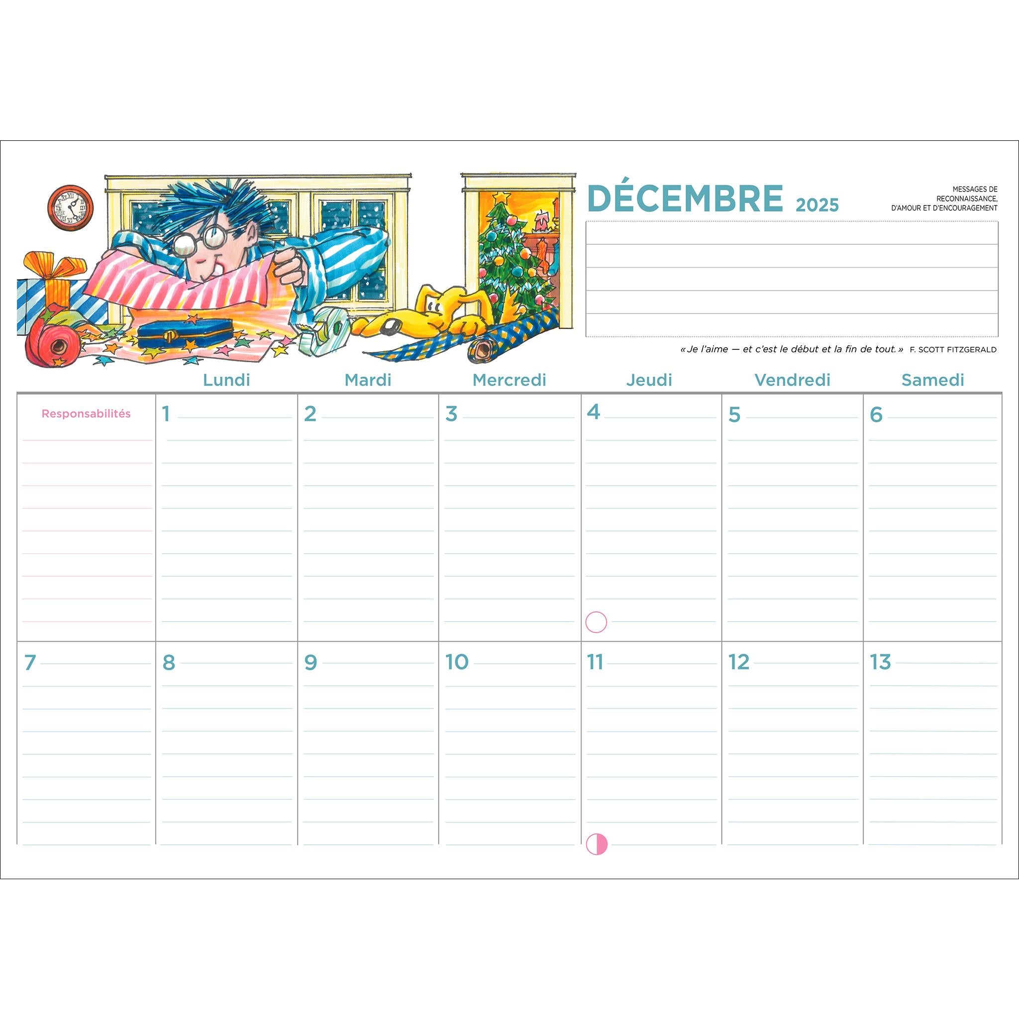Agenda familial 2025-2026 (calendrier mural français)