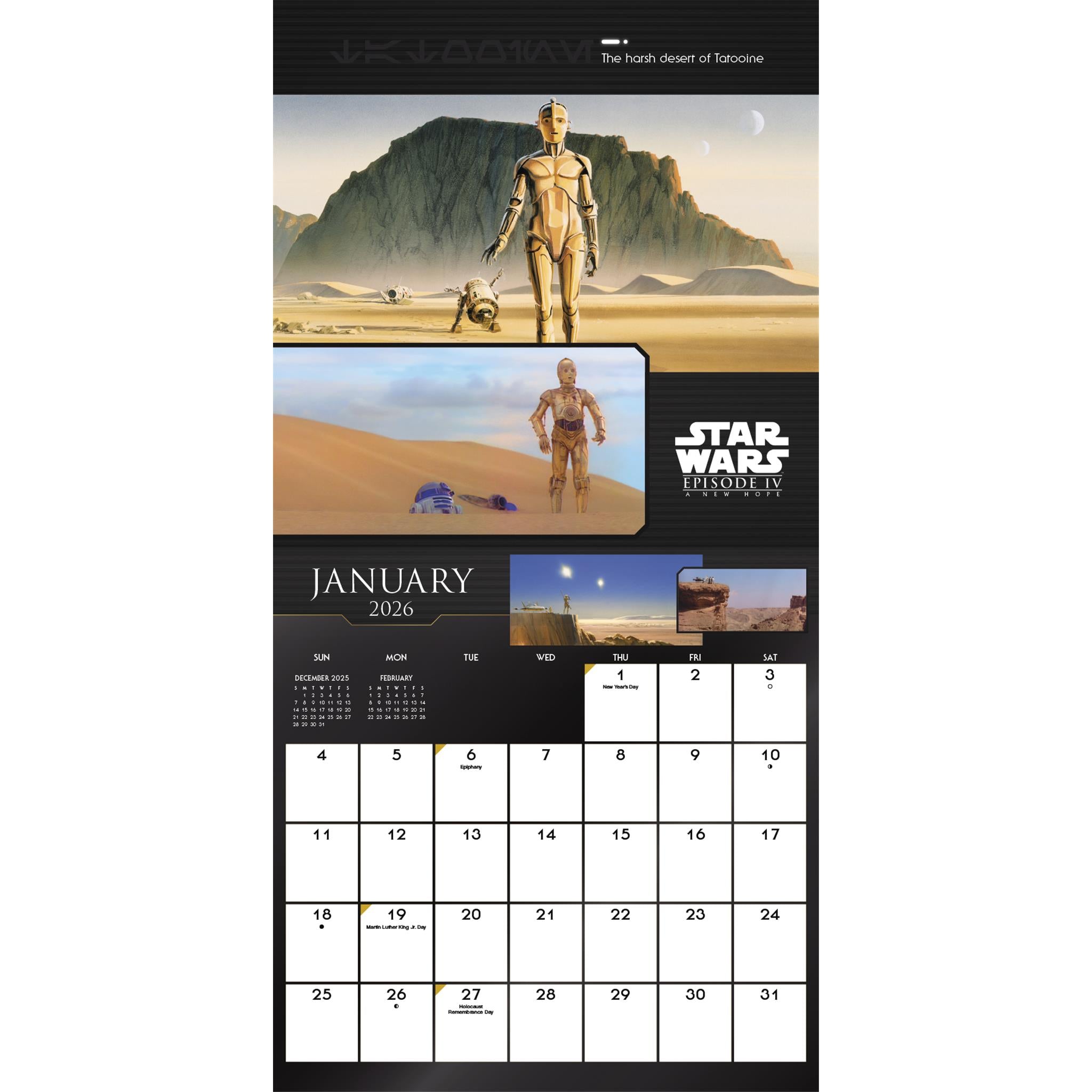 Calendrier mural Star Wars Édition Collector 2026