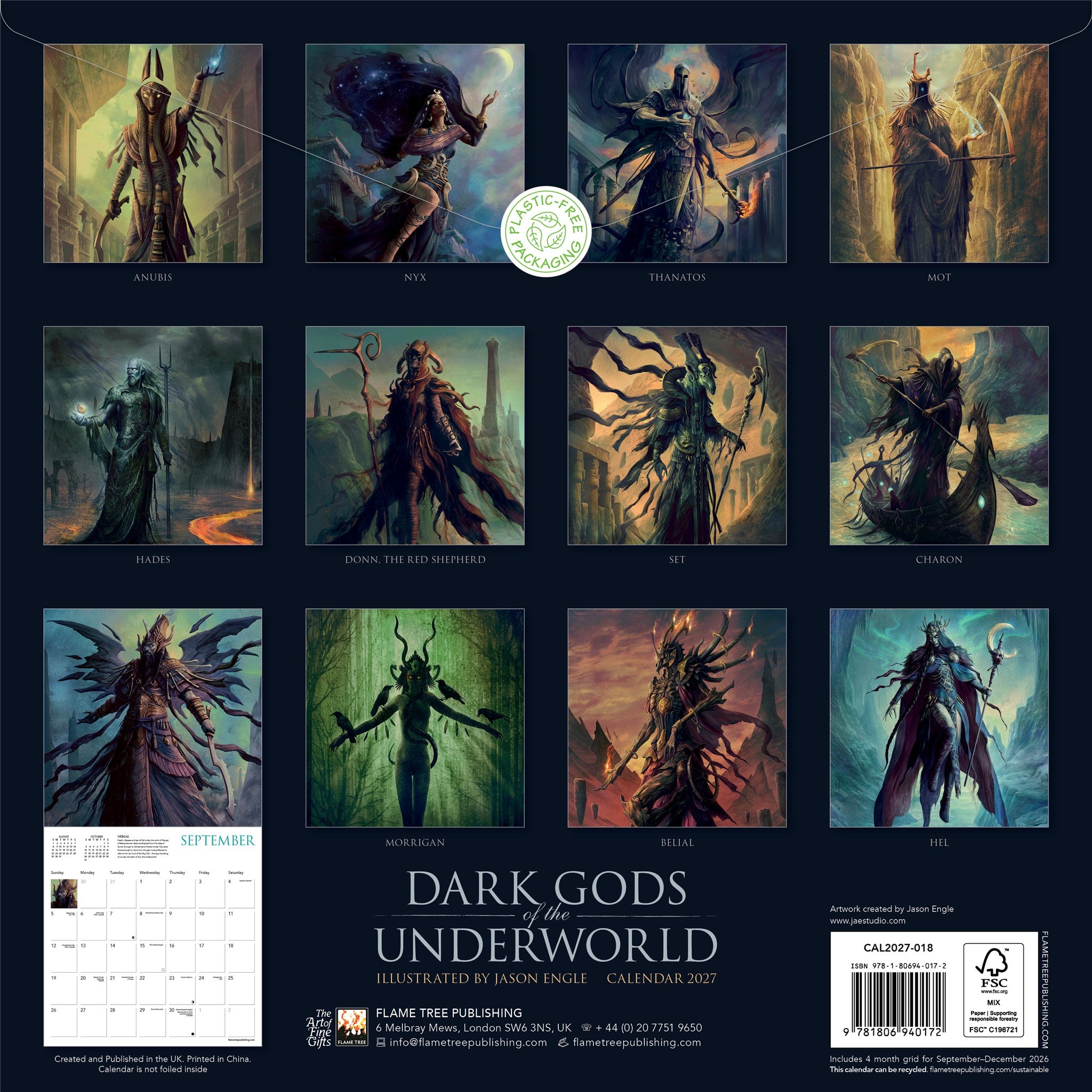 Dark Gods of the Underworld 2027 Wall Calendar - Online Only