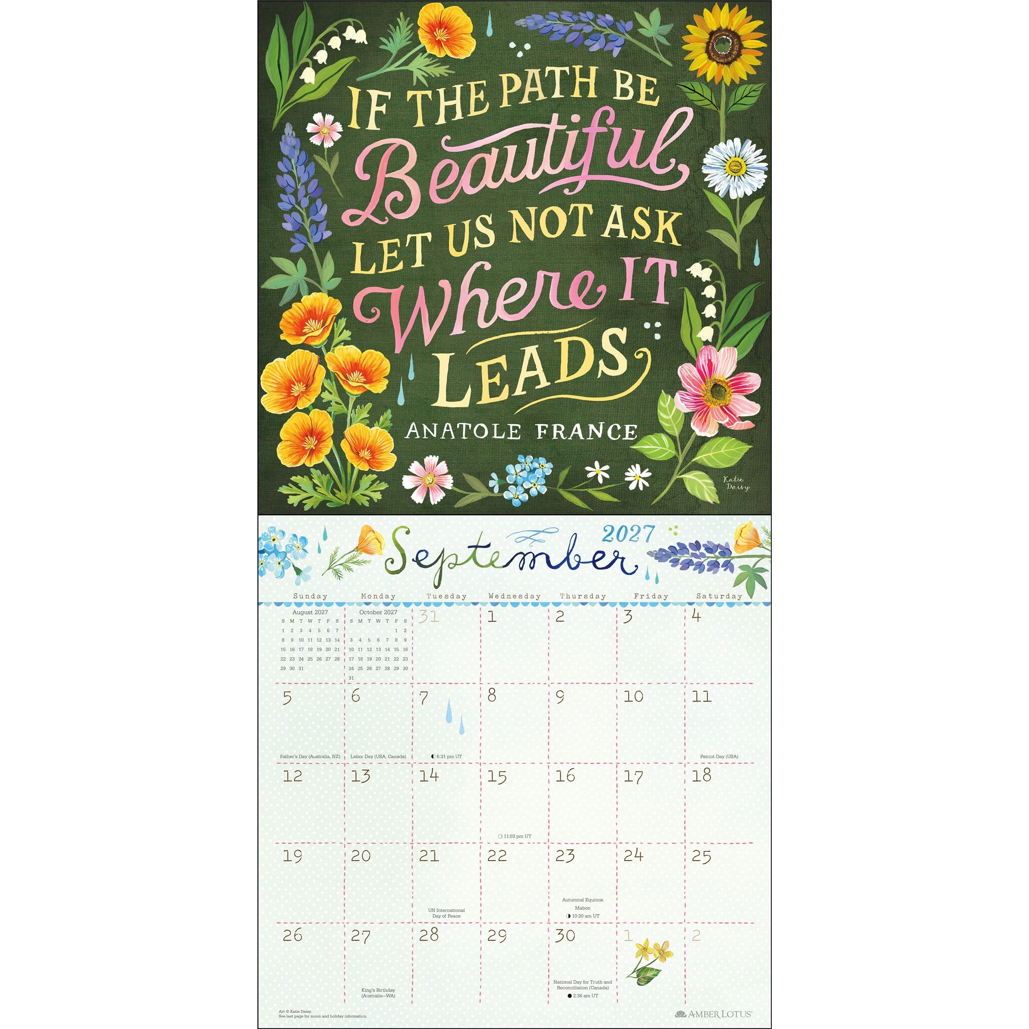Calendrier mural Katie Daisy 2027 – En ligne seulement