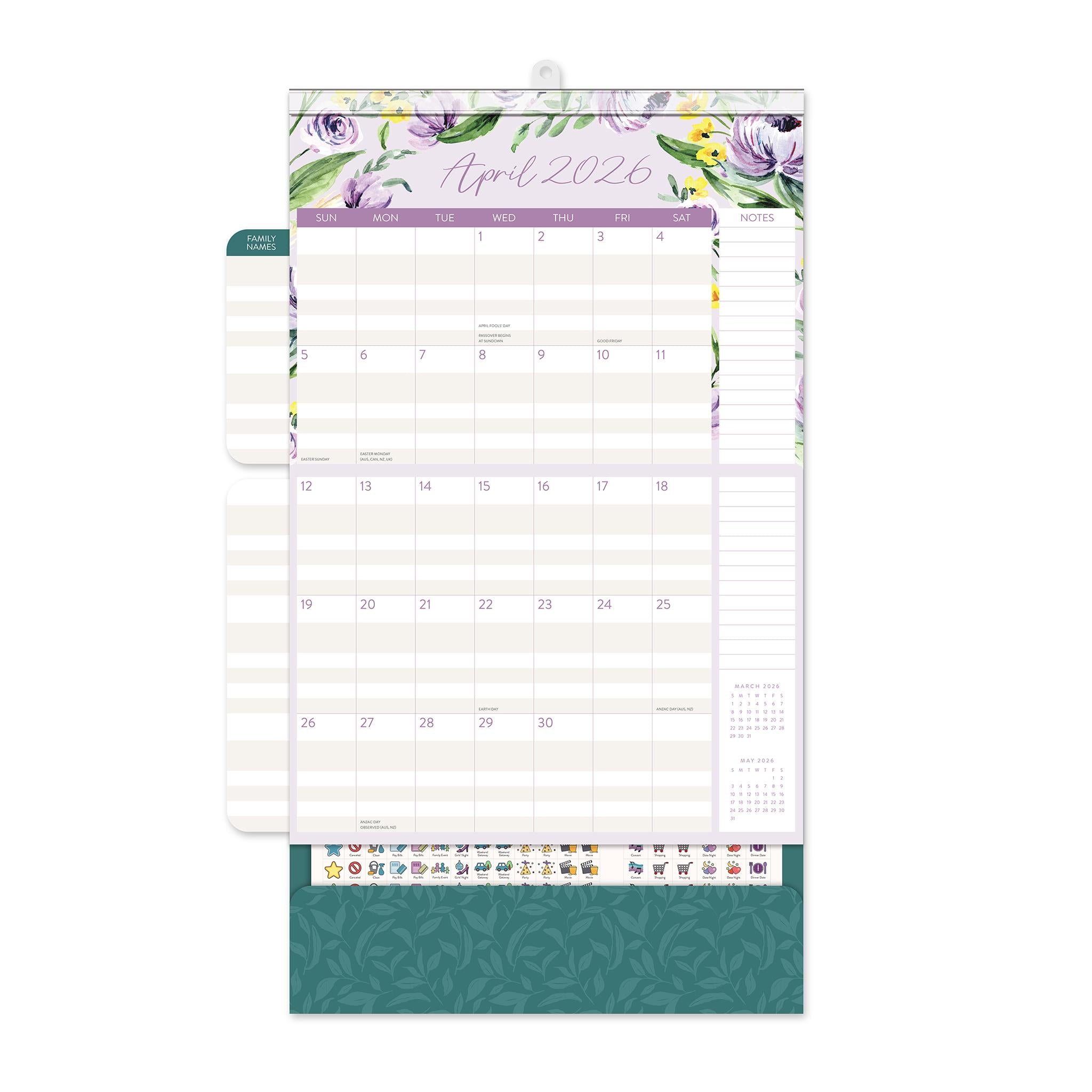 Bella Flora Do It All 2025-2026 Wall Calendar