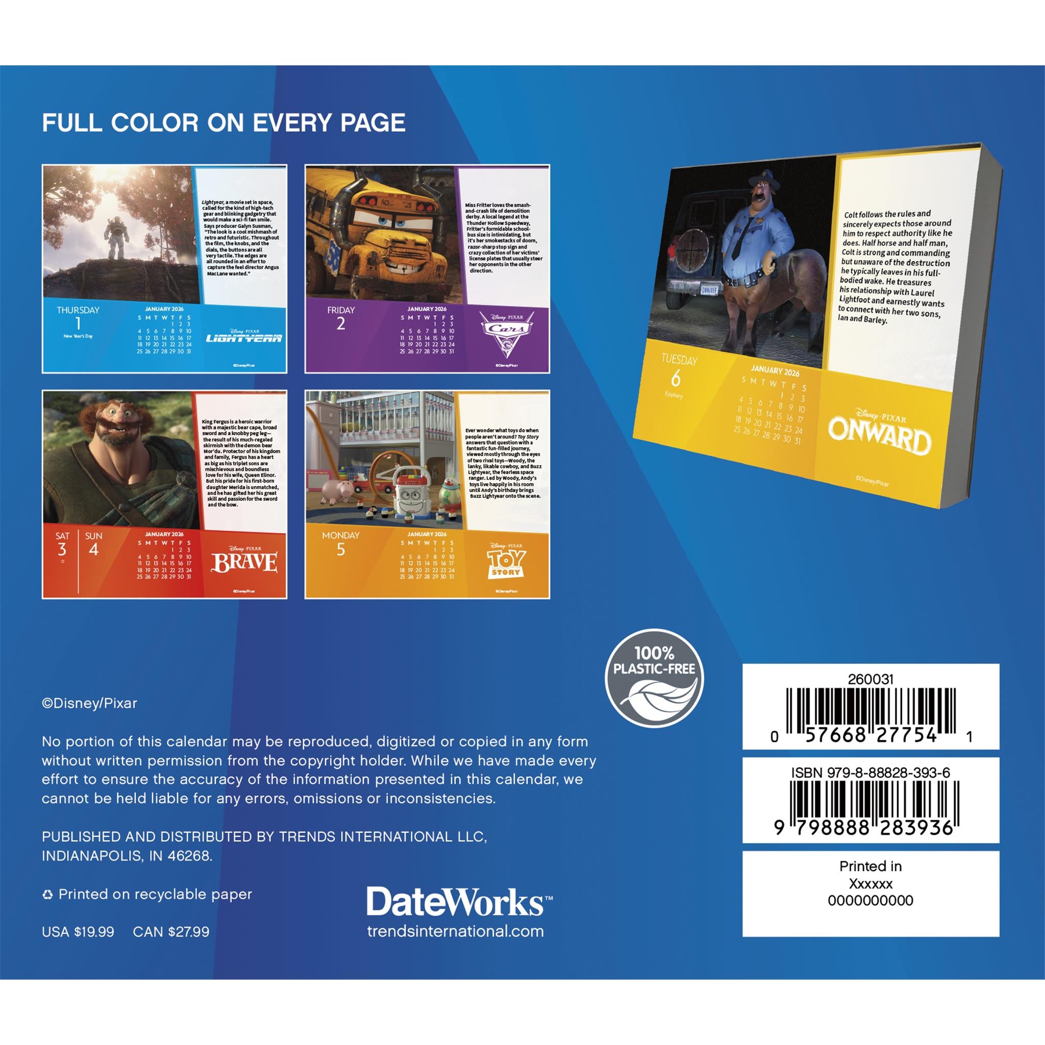 Calendrier Disney Pixar 2026 en boîte - Disponible uniquement en ligne