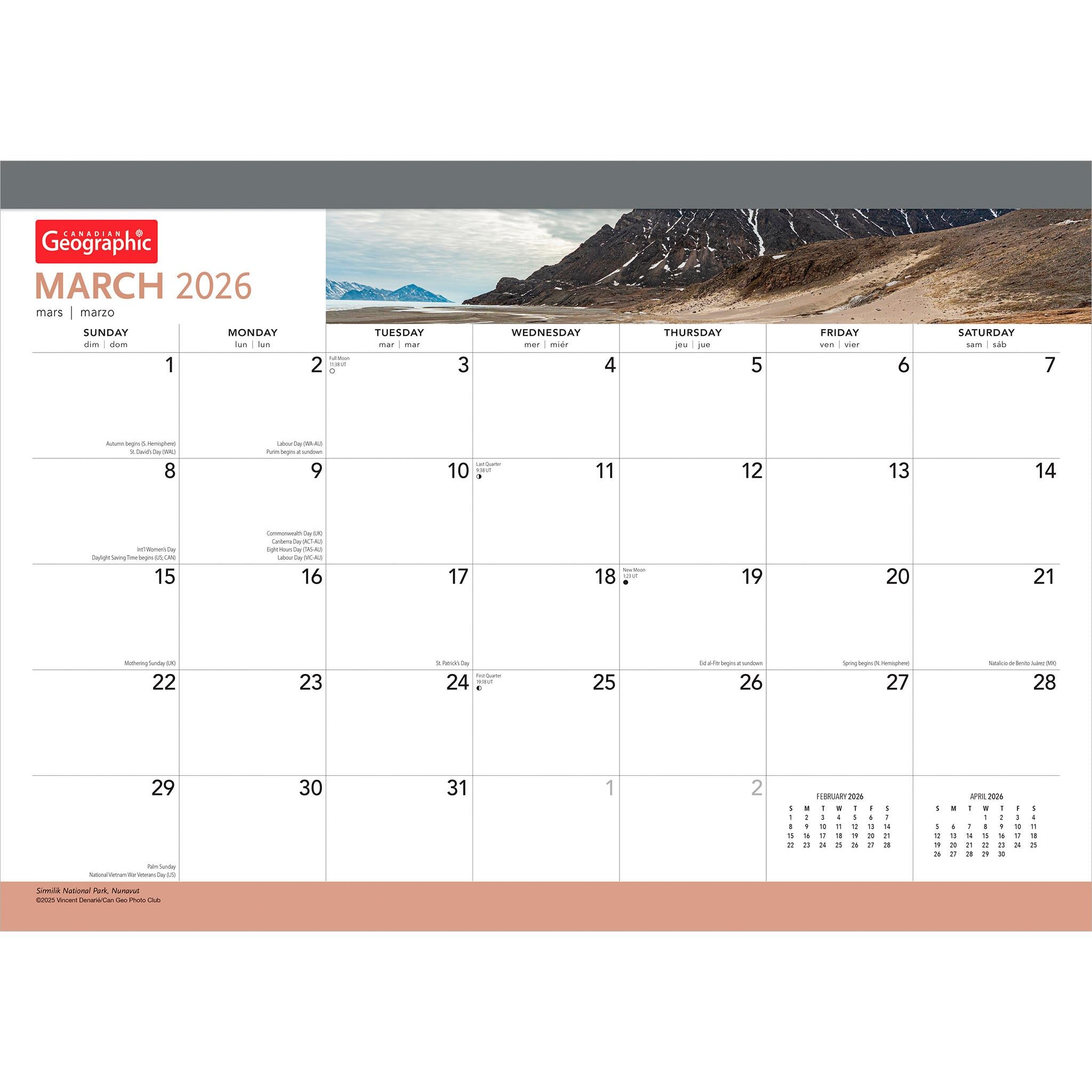 Canadian Geographic 2026 Desk Pad Calendar