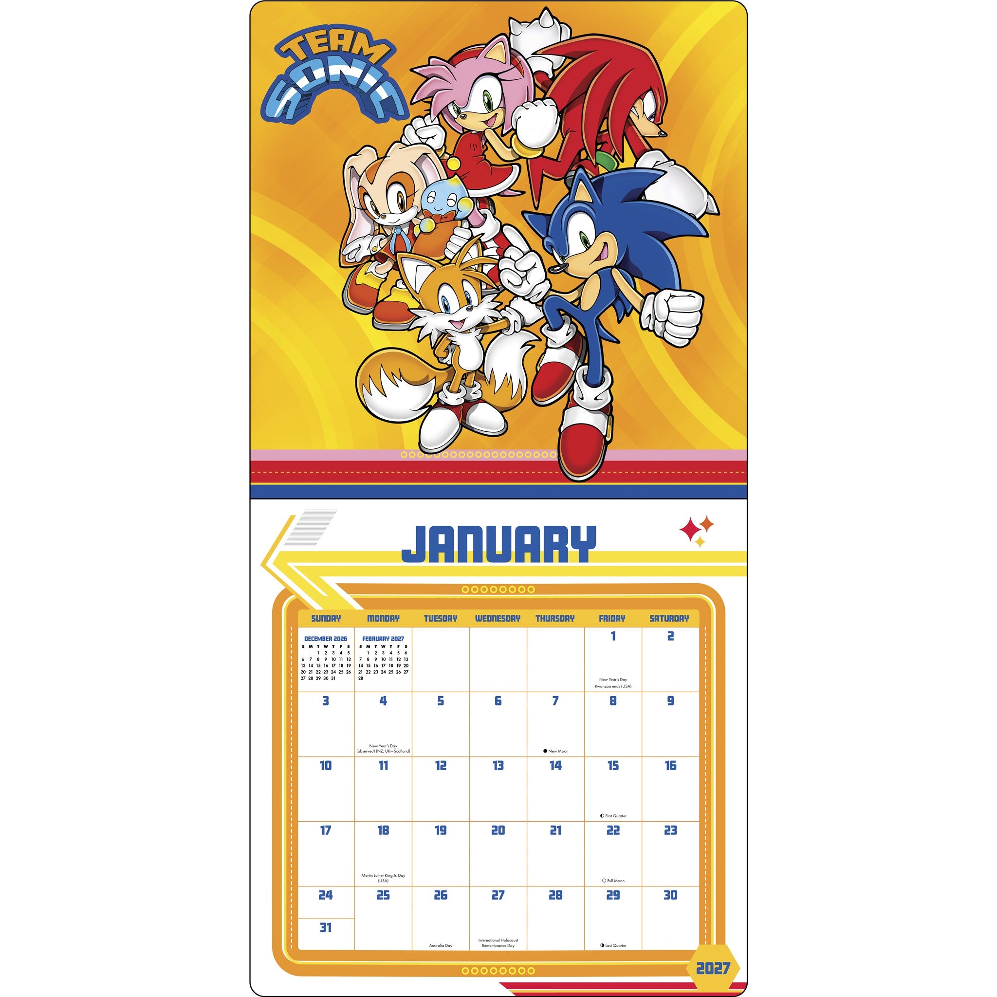 Sonic the Hedgehog 2027 Wall Calendar