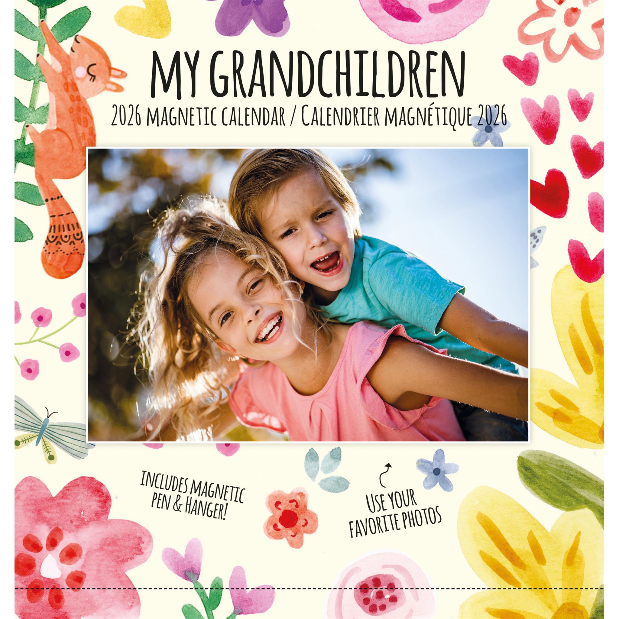 Calendrier photo magnétique miniature 2026 de mes petits-enfants