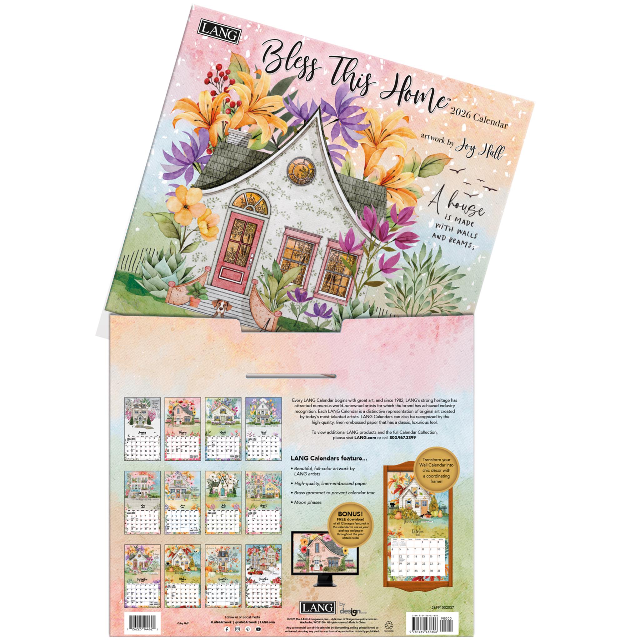 Calendrier mural de luxe « Bénissez cette maison » 2026 - Disponible uniquement en ligne