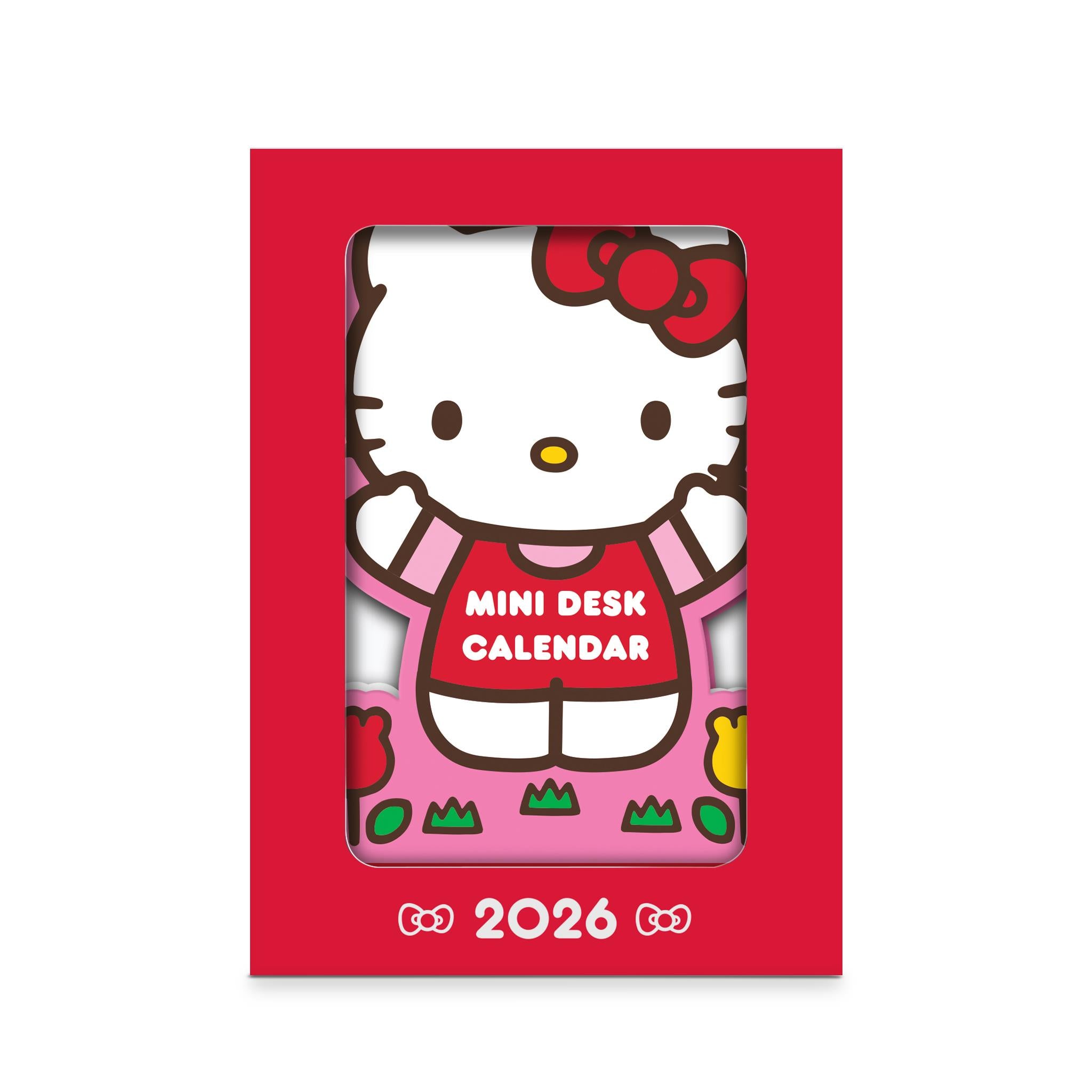 Calendrier Hello Kitty rose ludique sur chevalet avec support en bois 2026 - Disponible uniquement en ligne
