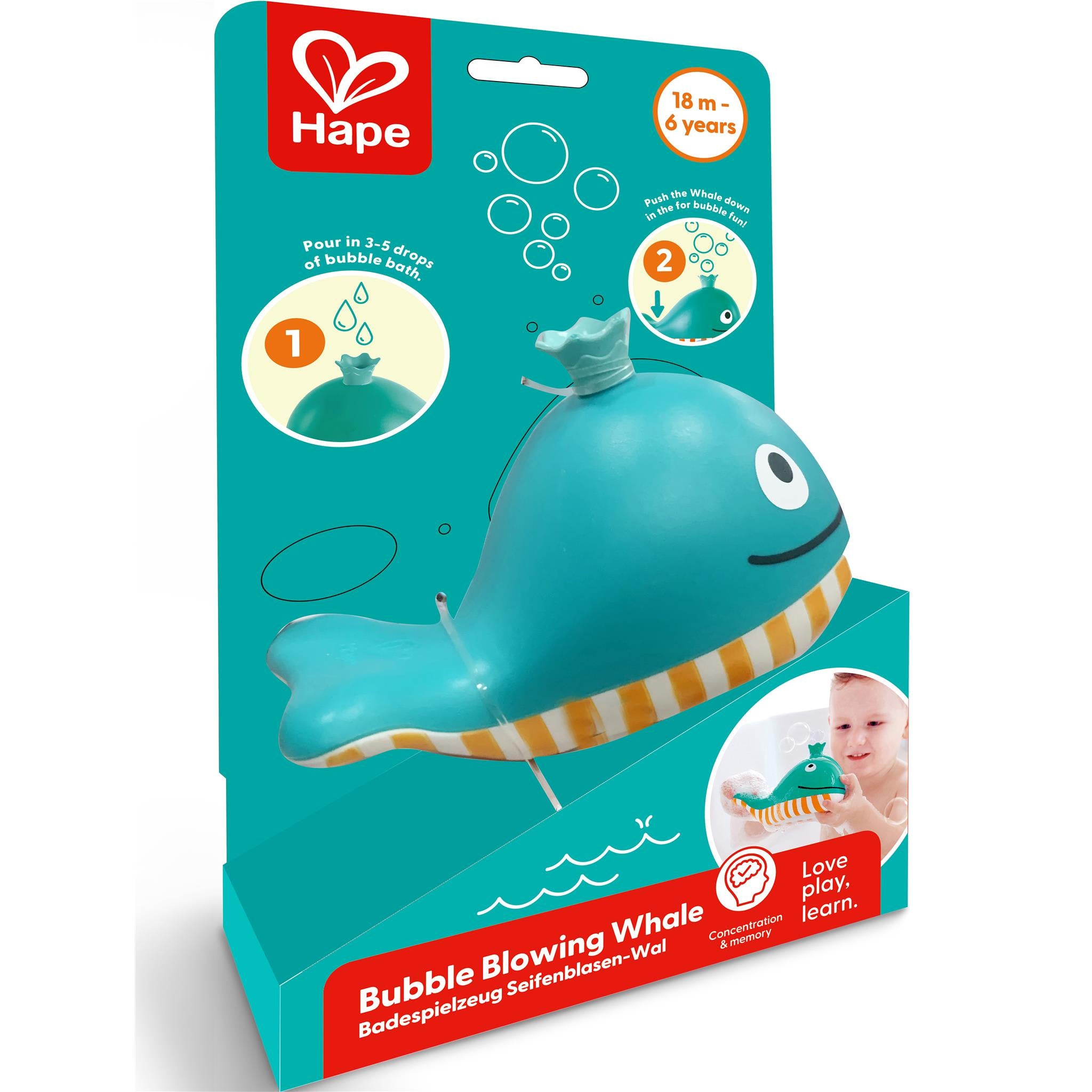 Jouet de bain baleine à bulles