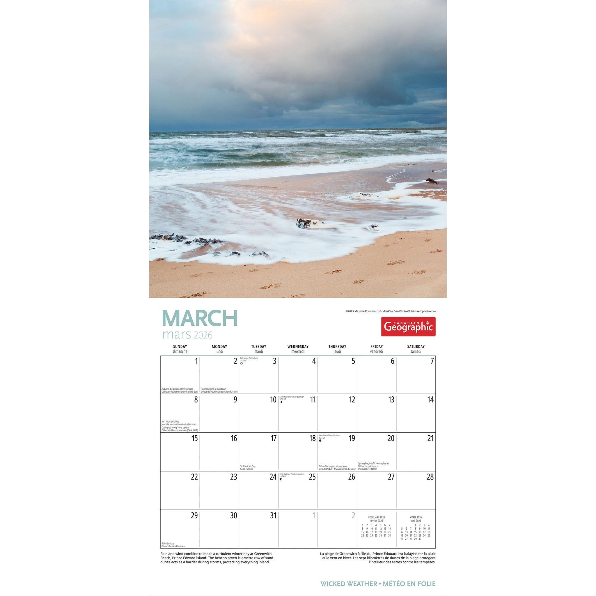 Canadian Geographic Wicked Weather 2026 Wall Calendar