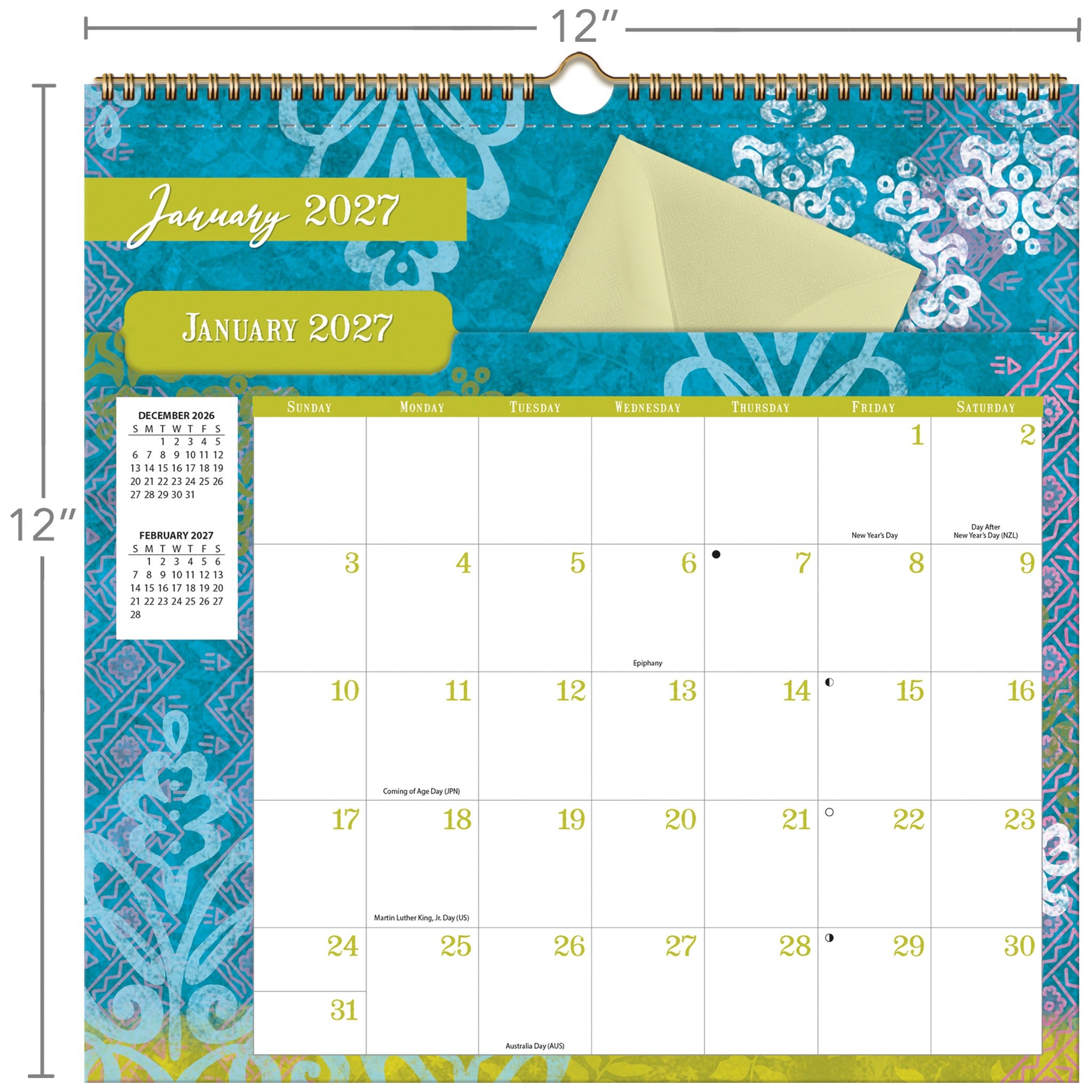 Calendrier mural Bohème File It 2027